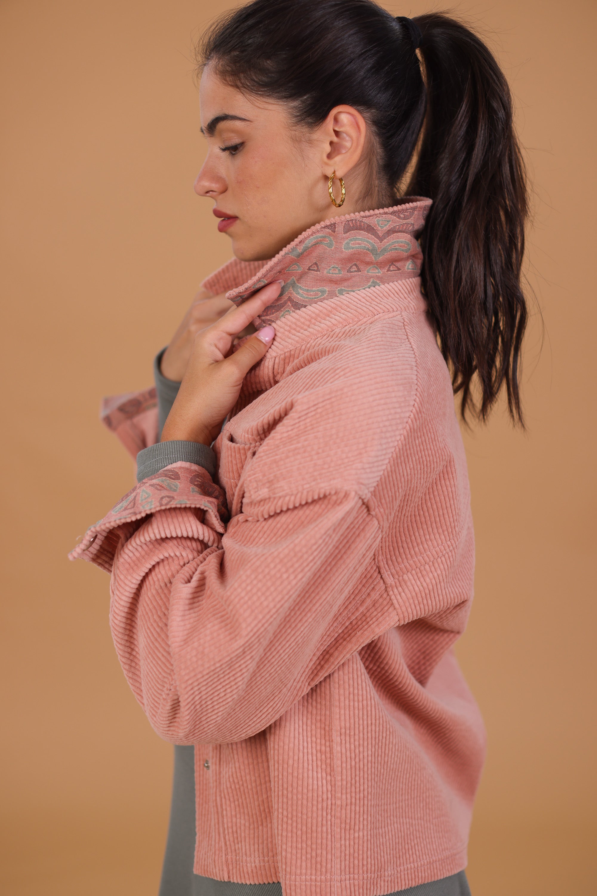 Jacket Calla Dusty Pink Leaves