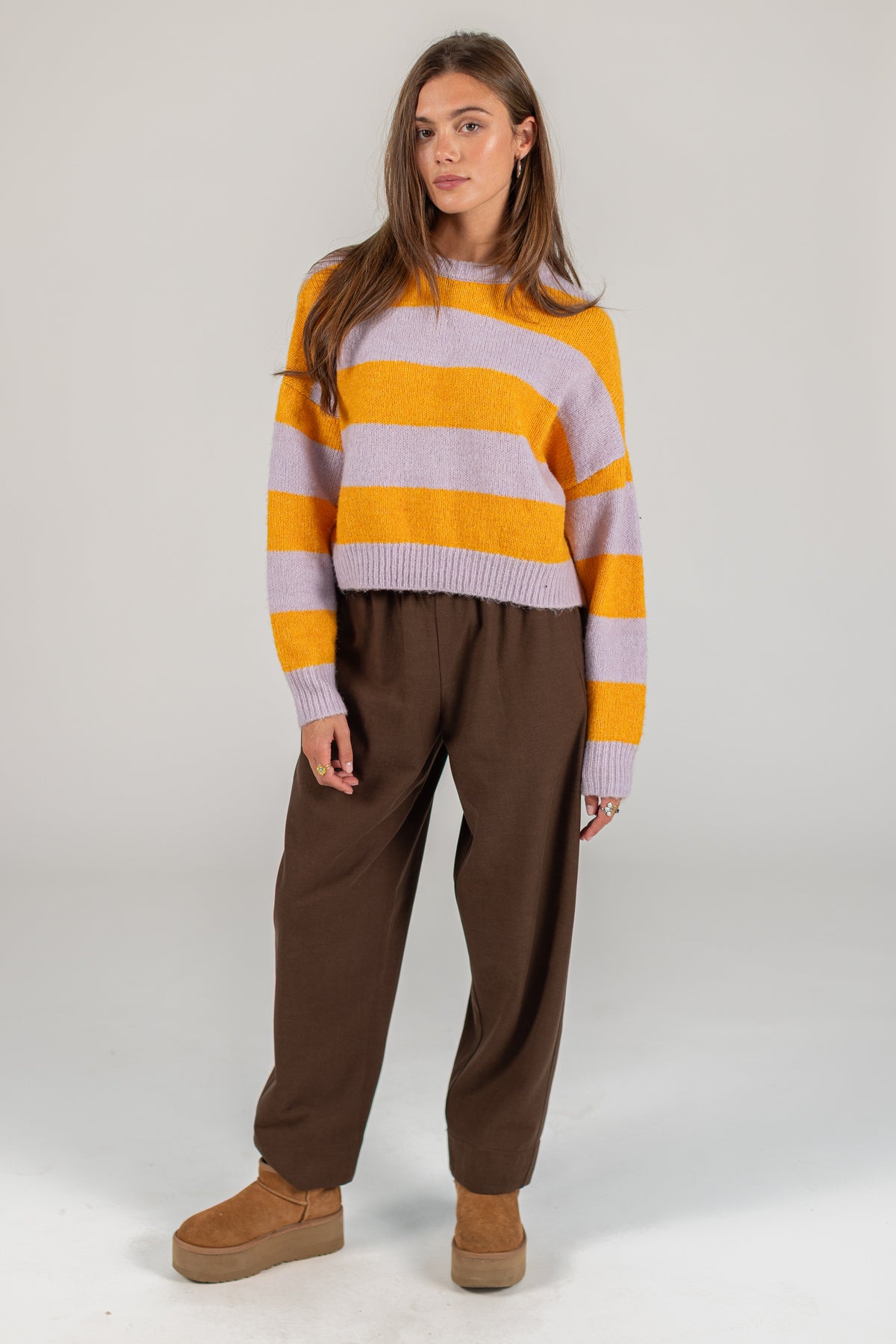 Knit Sweater Aletta Lilac Stripes