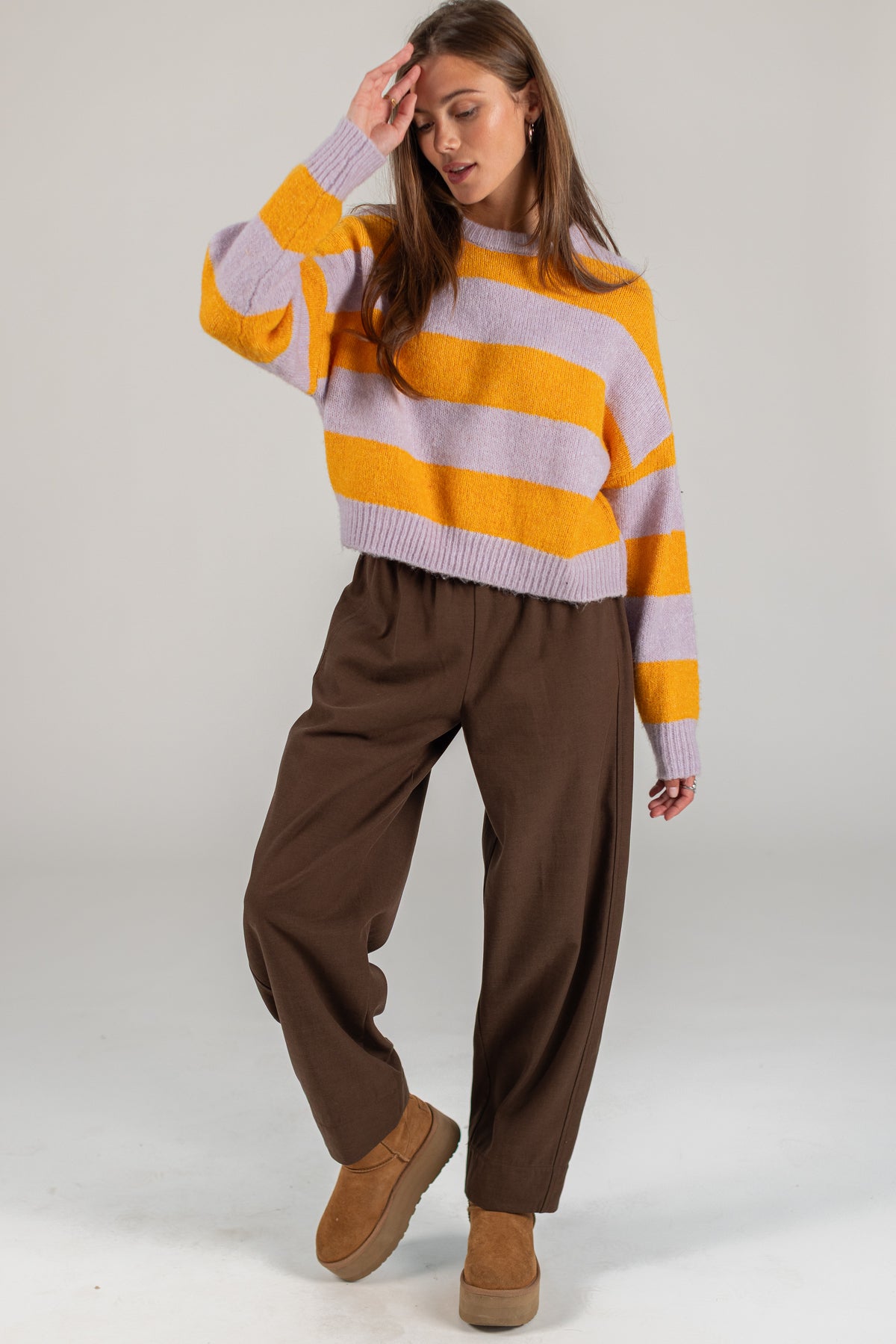 Knit Sweater Aletta Lilac Stripes