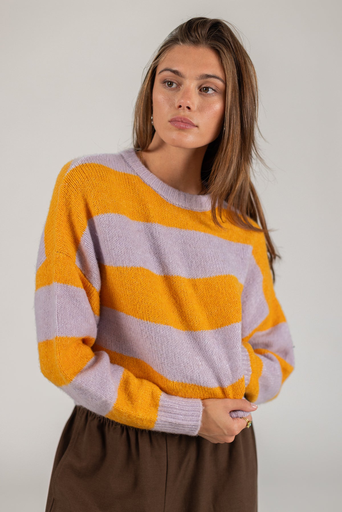 Knit Sweater Aletta Lilac Stripes