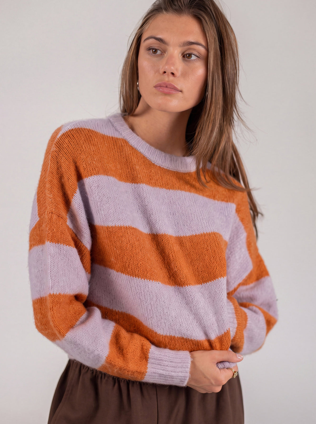 Knit Sweater Aletta Lilac Stripes