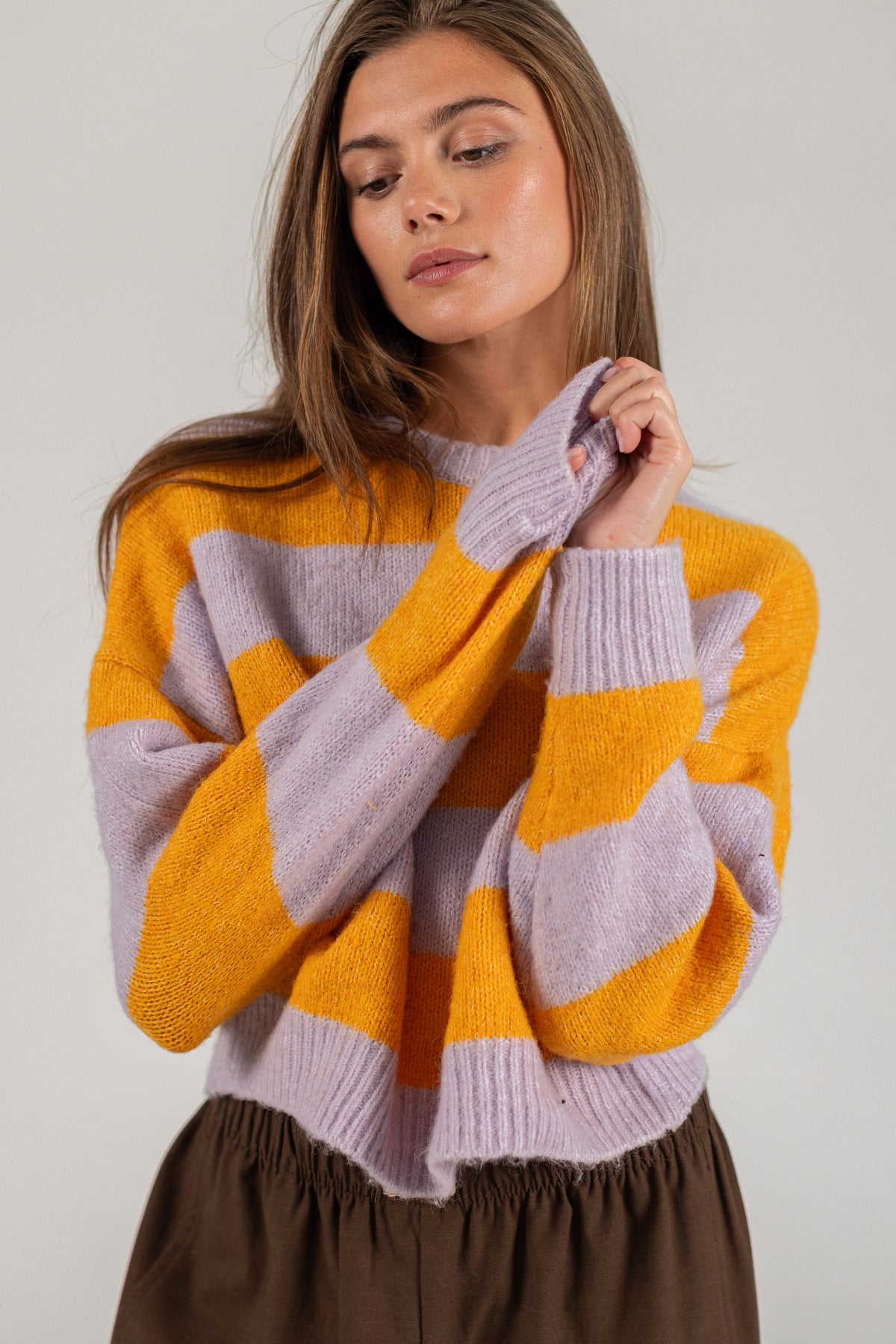 Knit Sweater Aletta Lilac Stripes