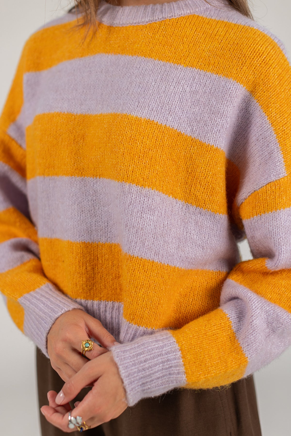 Knit Sweater Aletta Lilac Stripes