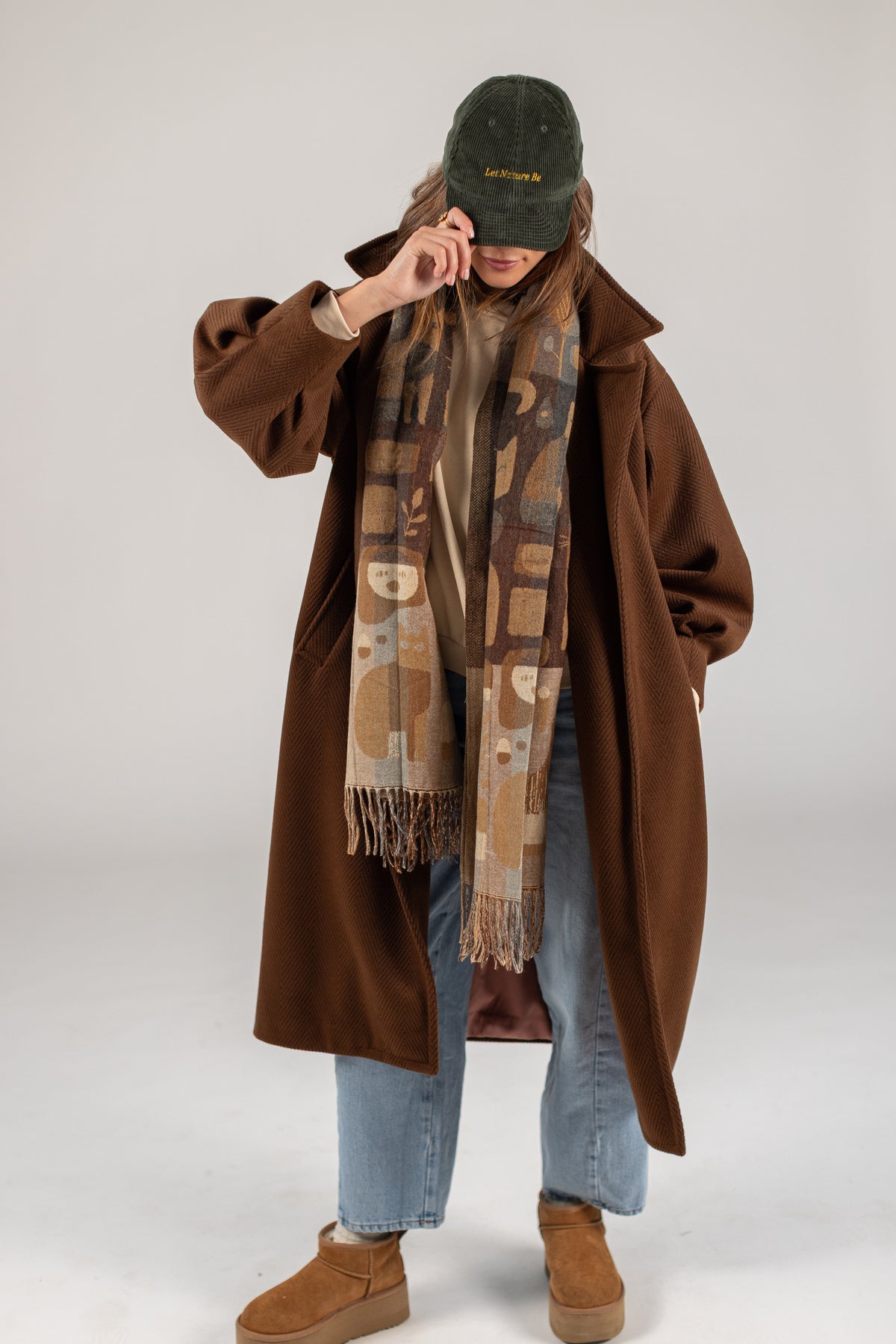 Coat Elaya Brown Herringbone