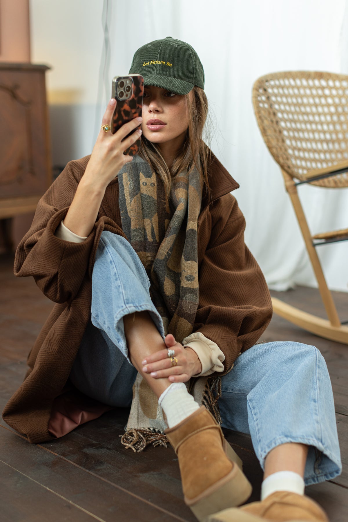 Coat Elaya Brown Herringbone