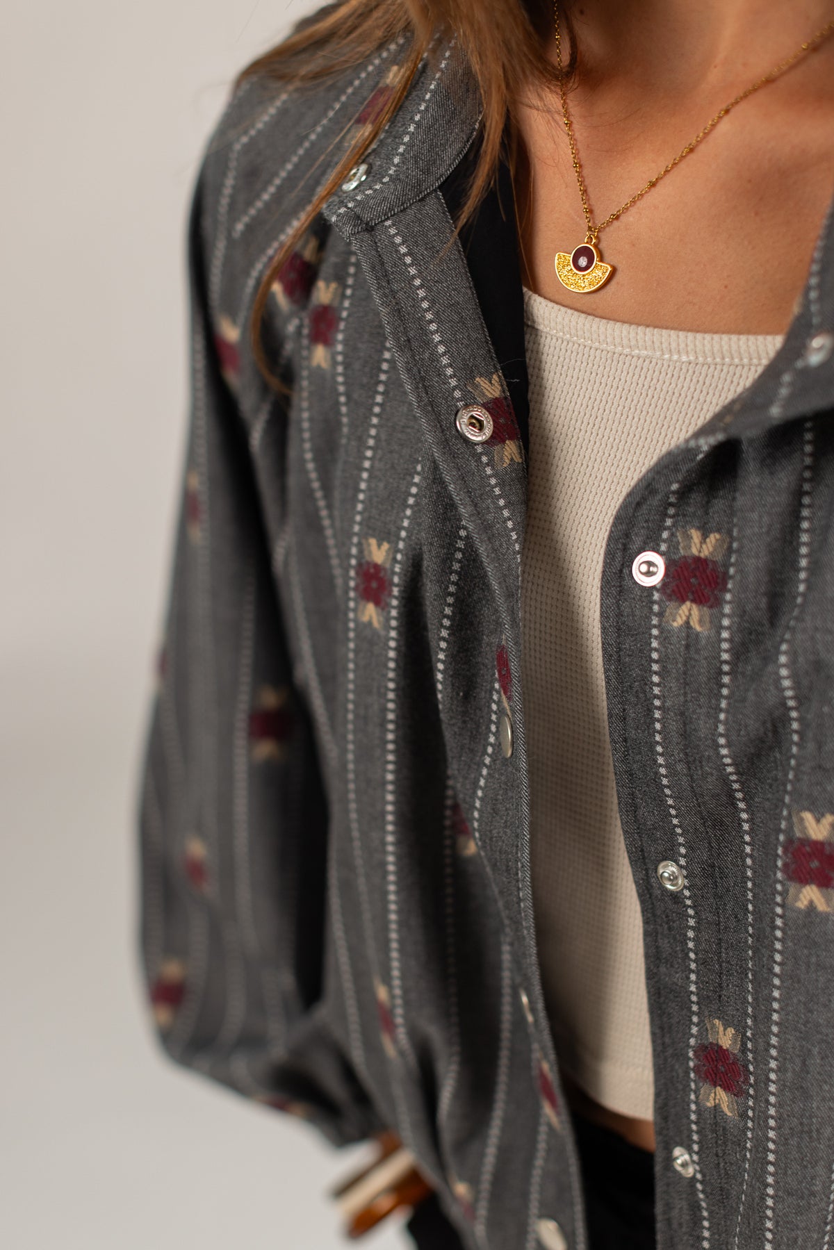 Bomber Jacket Noel Grey Pinstripes