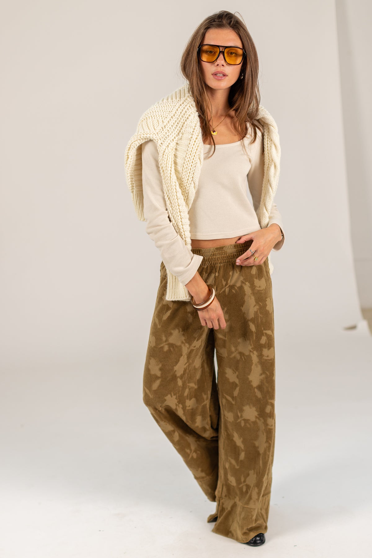 Trousers Sally Olive Velvet