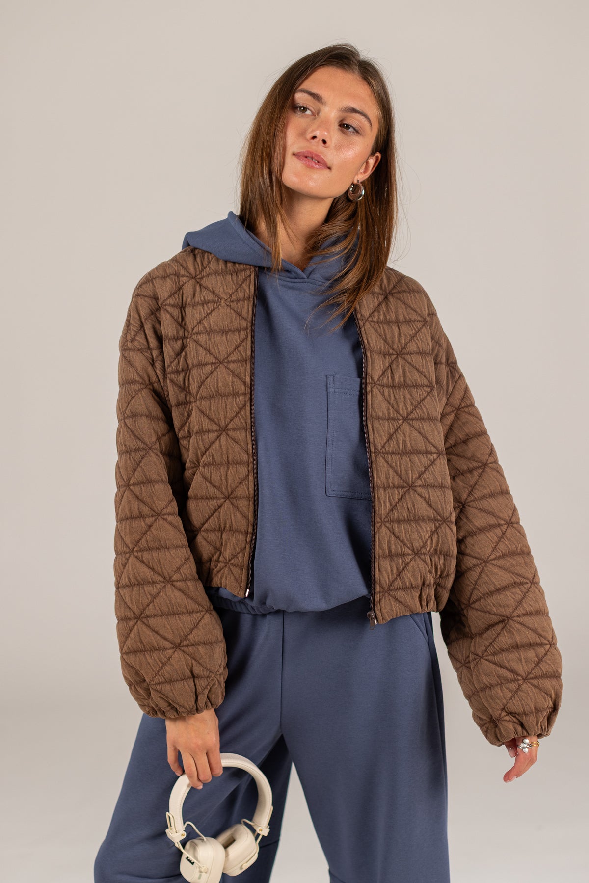Bomber Jacket Jody Brown Quilted