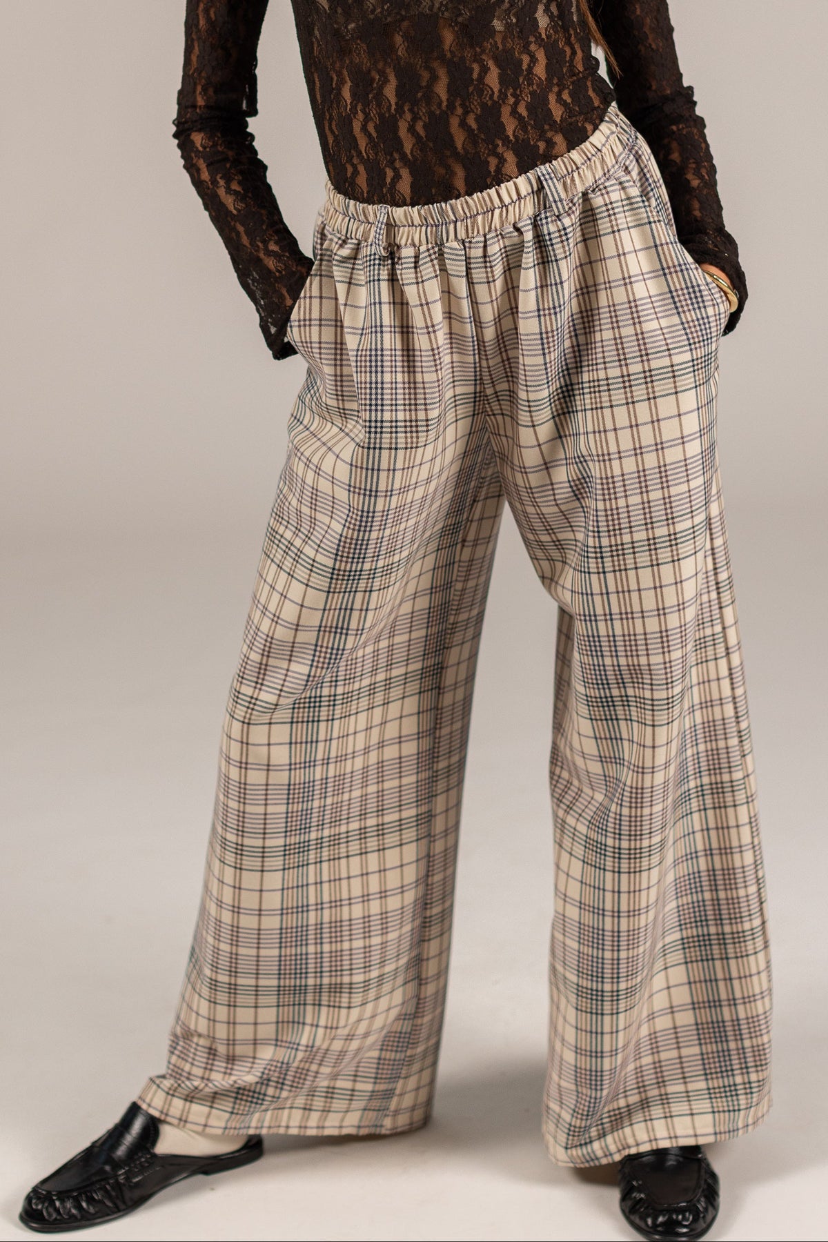 Trousers Jana Cream Plaid