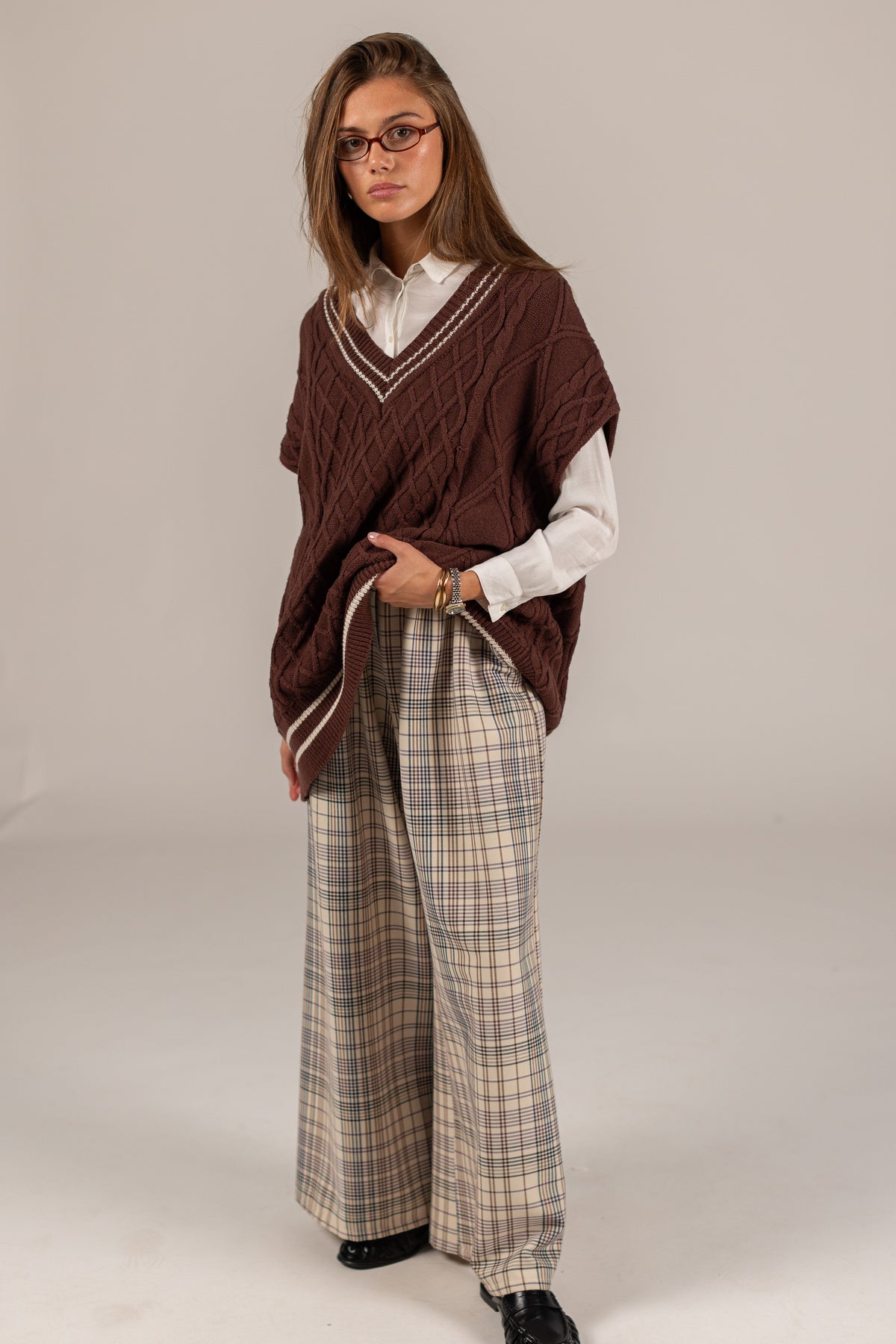 Knit Vest Mardi Brown