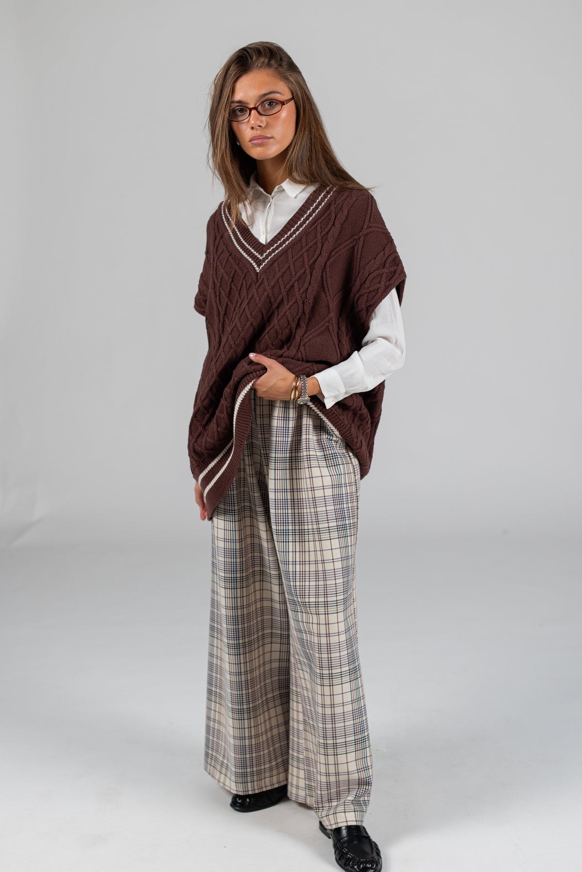 Knit Vest Mardi Brown