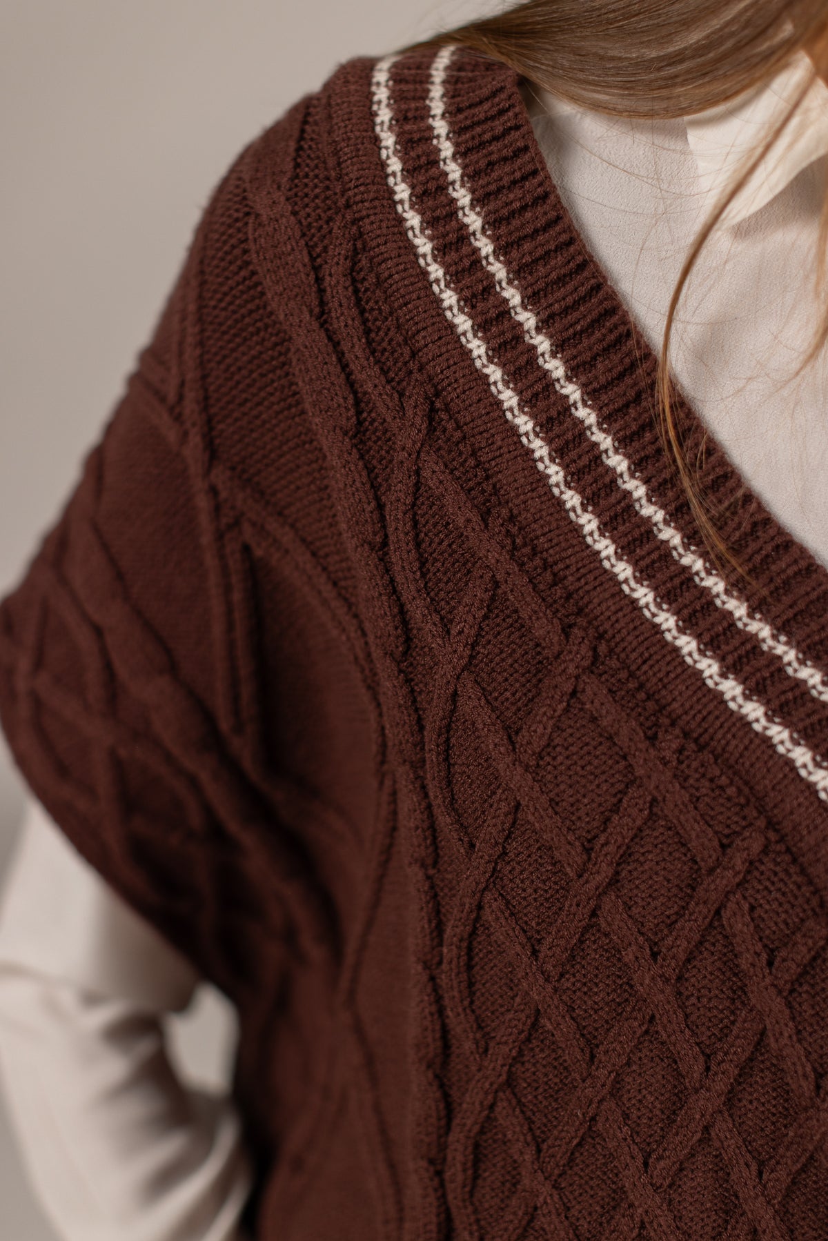 Knit Vest Mardi Brown