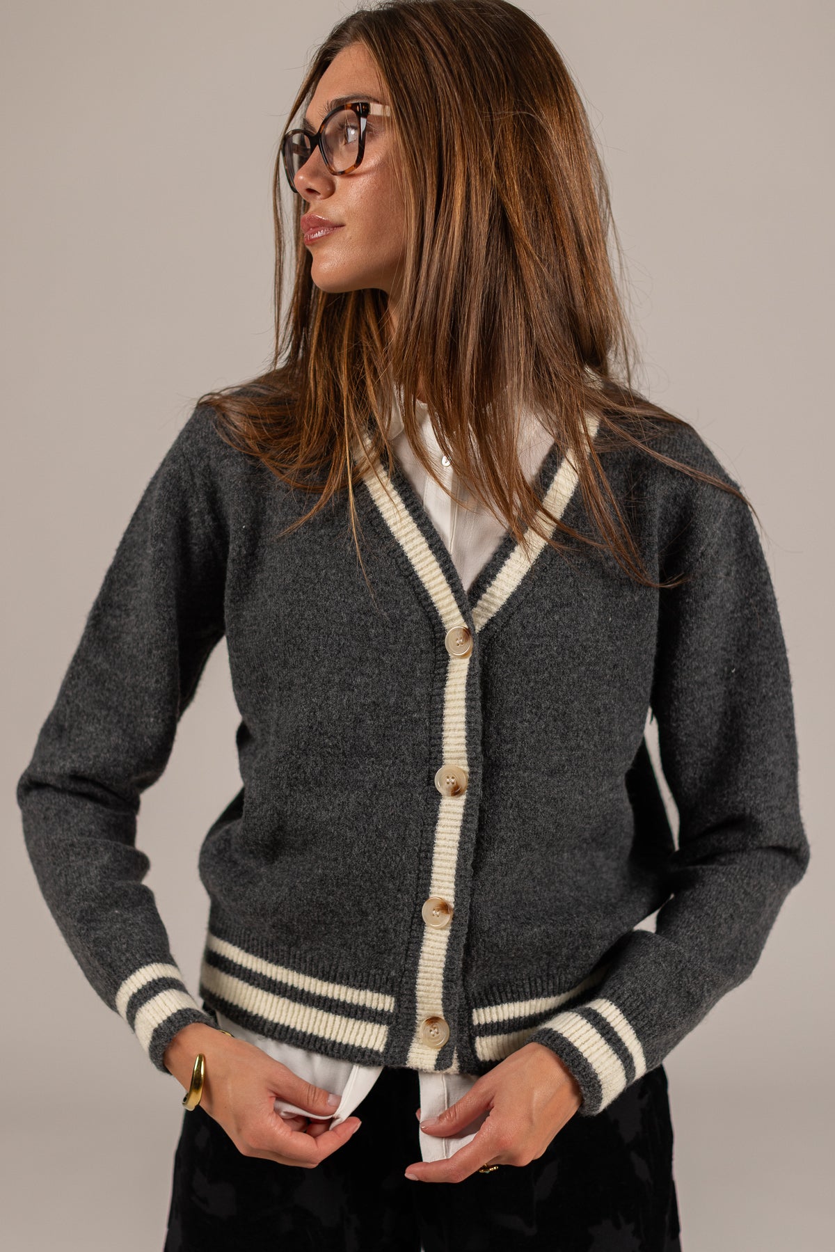 Knitted Cardigan Auri Grey