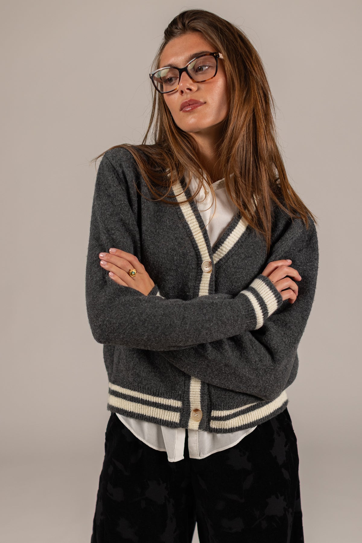 Knitted Cardigan Auri Grey