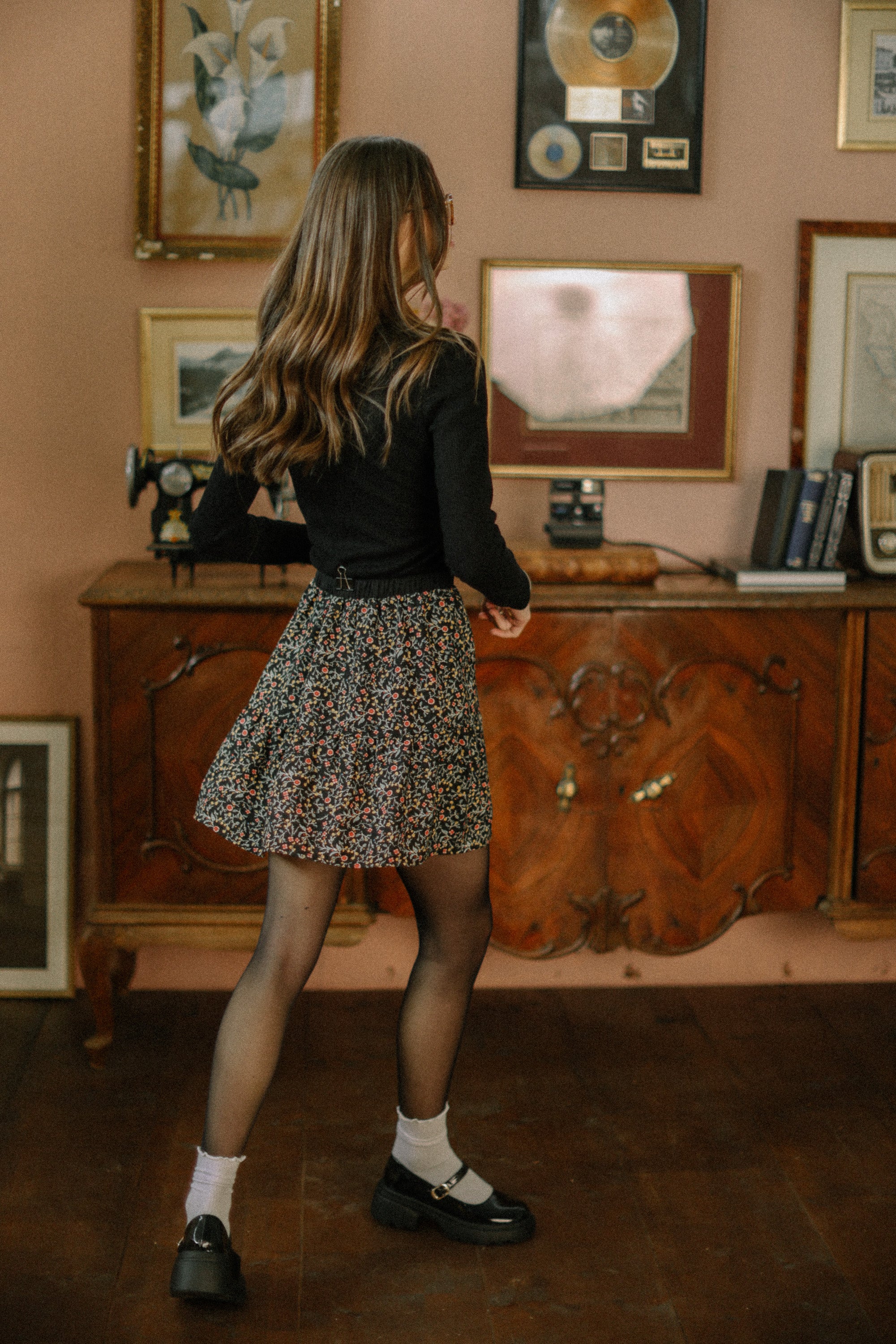 Skirt Eren Black Floral