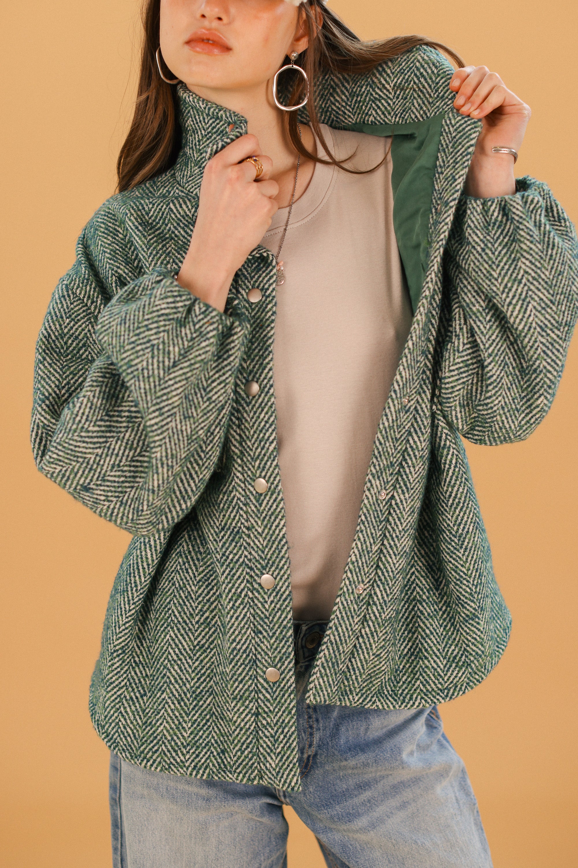 Jacket Kimi Sage Herringbone