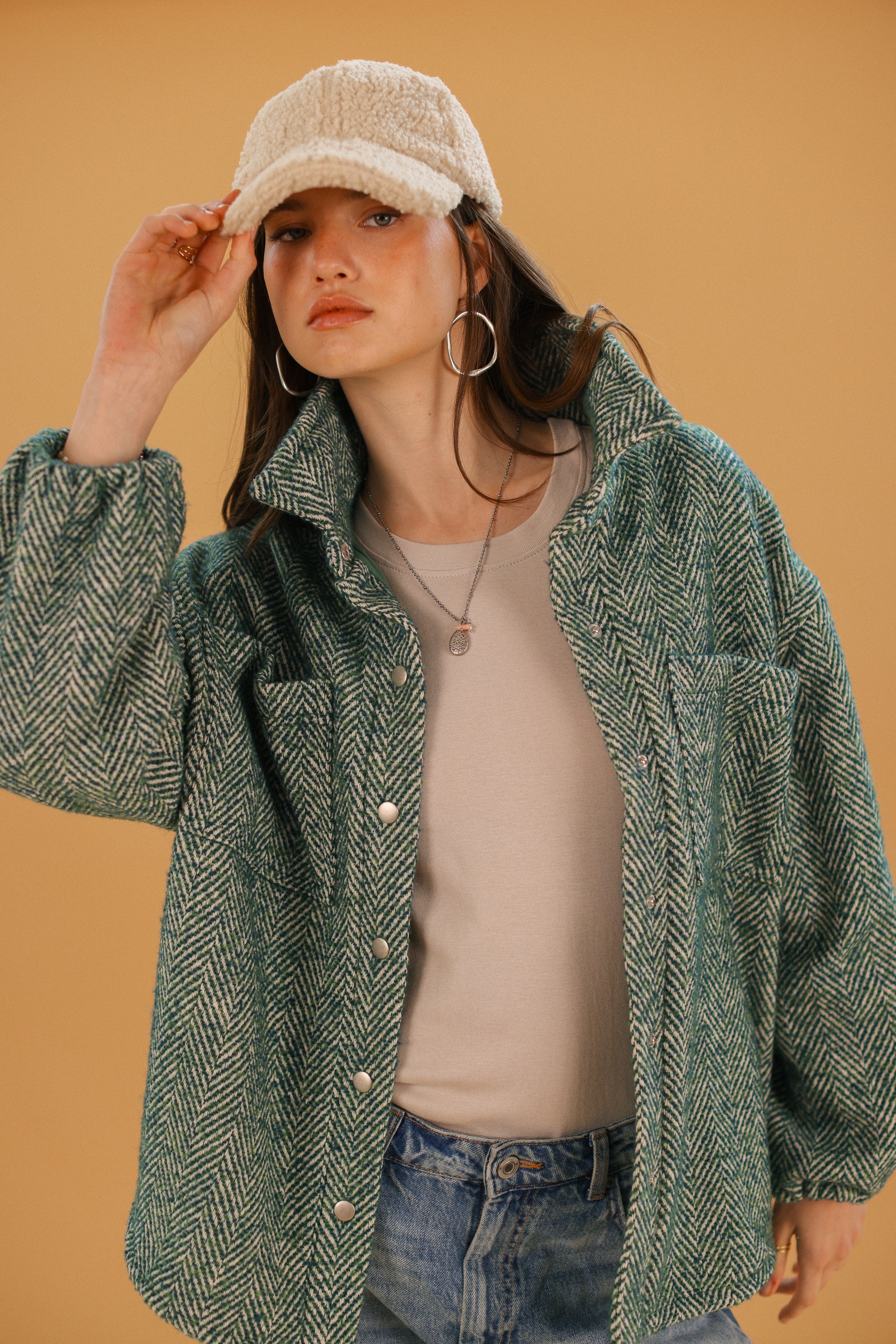 Jacket Kimi Sage Herringbone