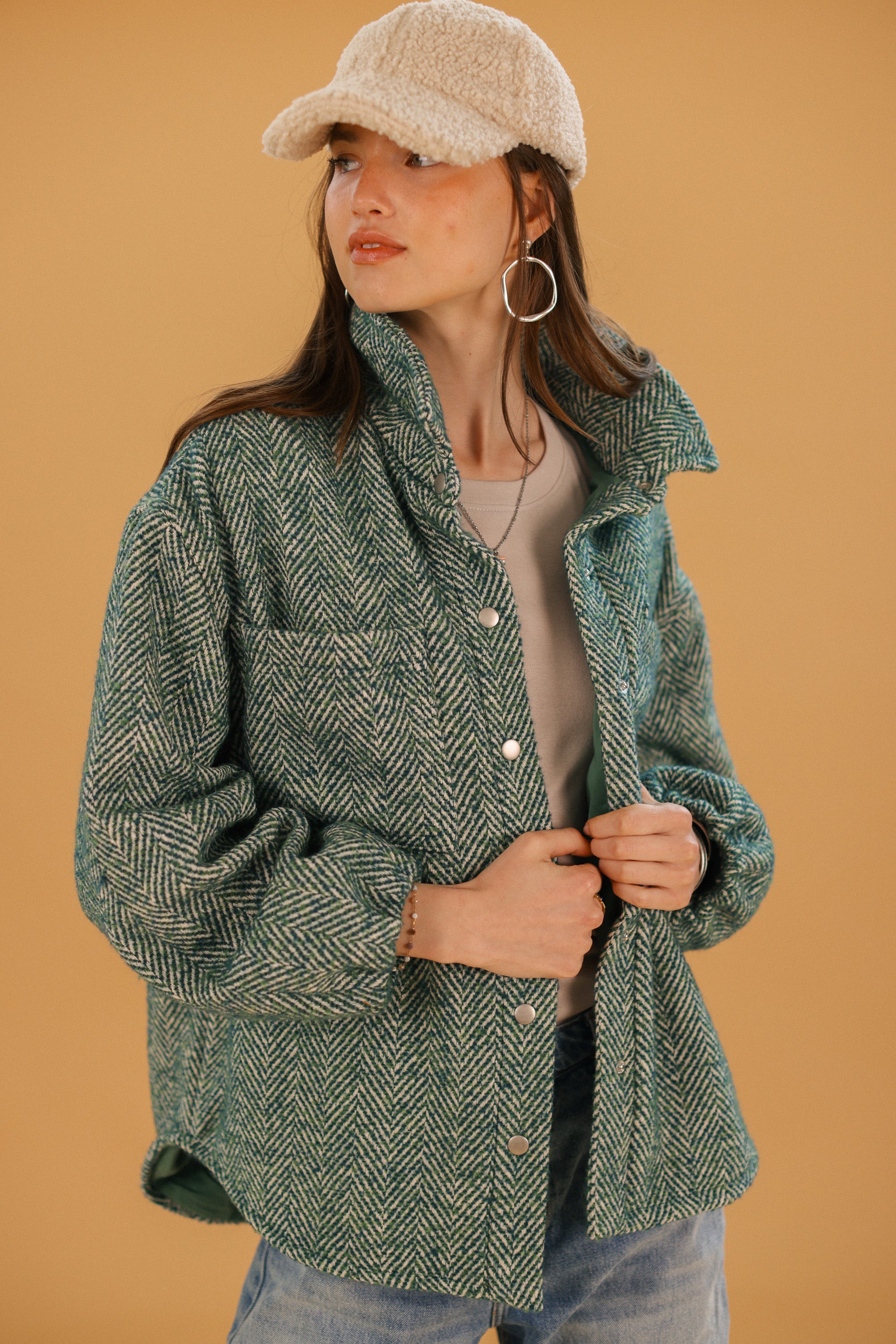 Jacket Kimi Sage Herringbone