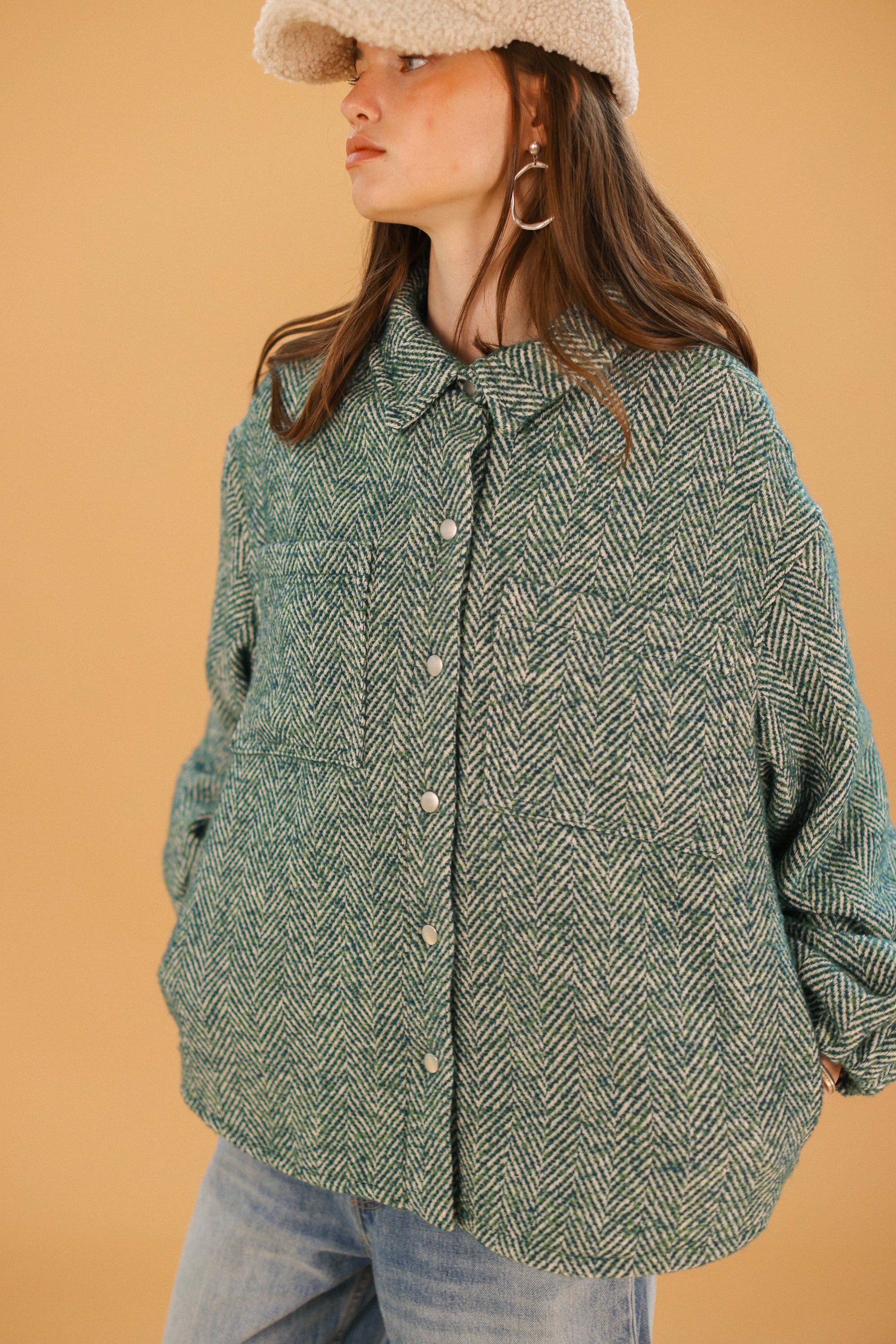 Jacket Kimi Sage Herringbone