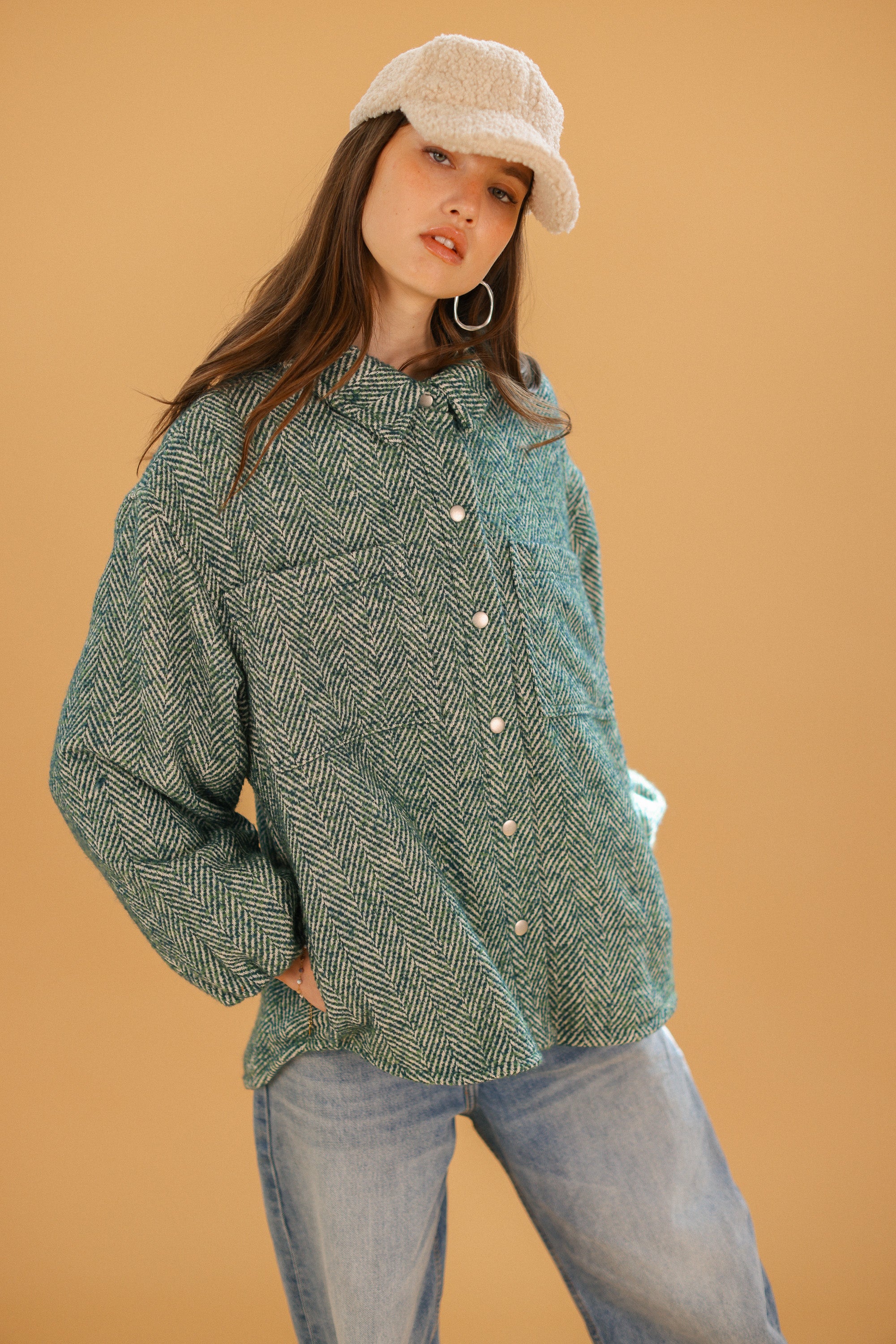 Jacket Kimi Sage Herringbone