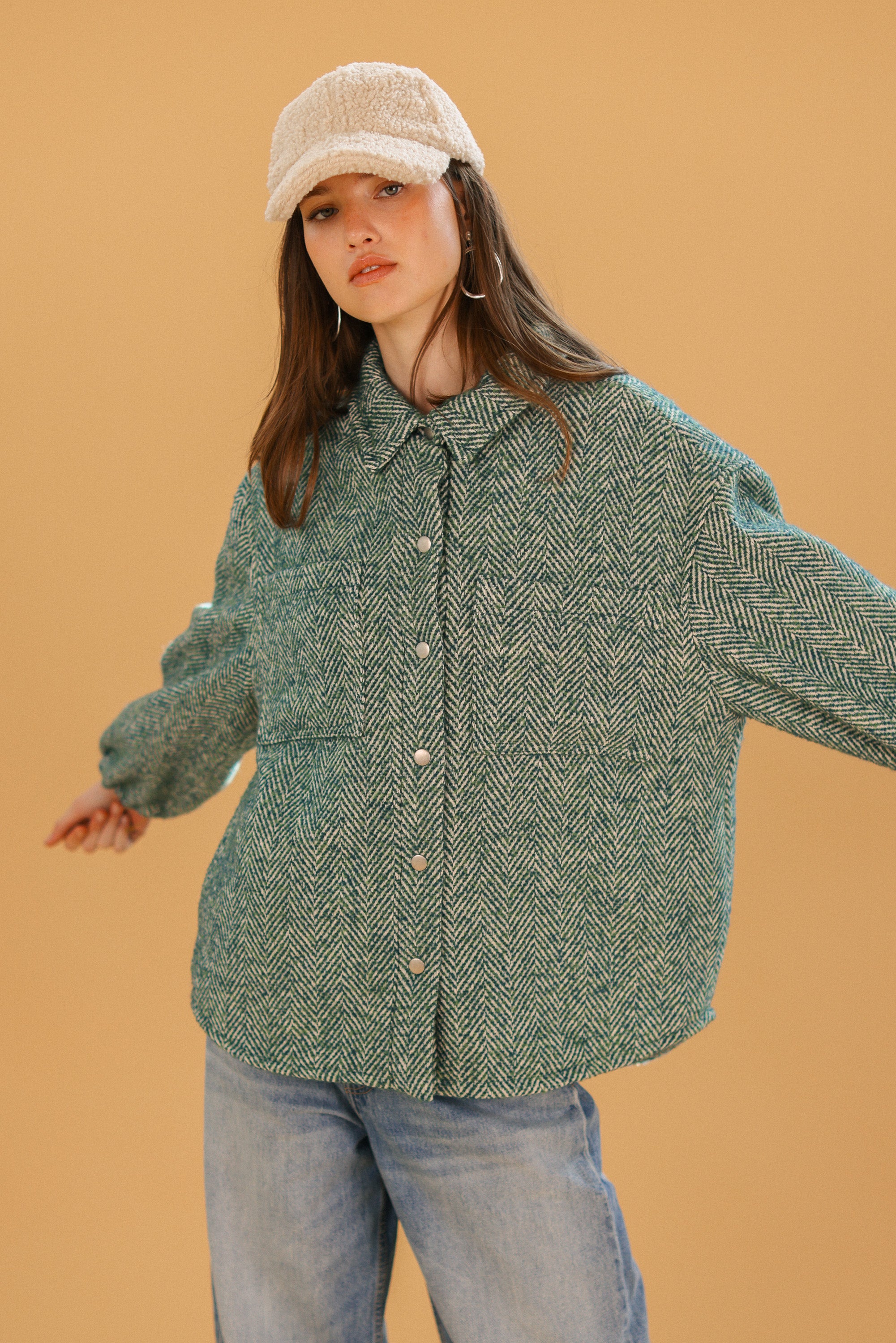 Jacket Kimi Sage Herringbone