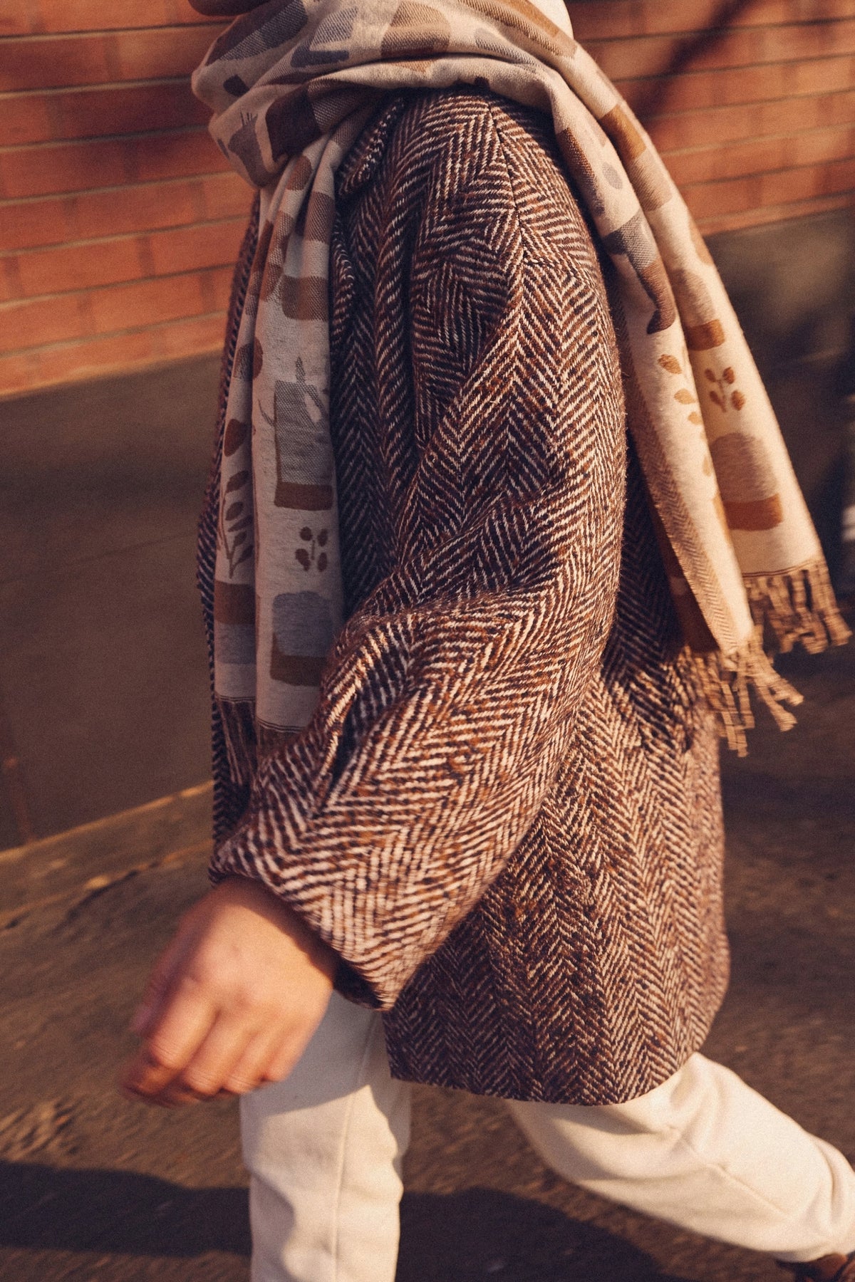 Coat Brinley Brown Herringbone