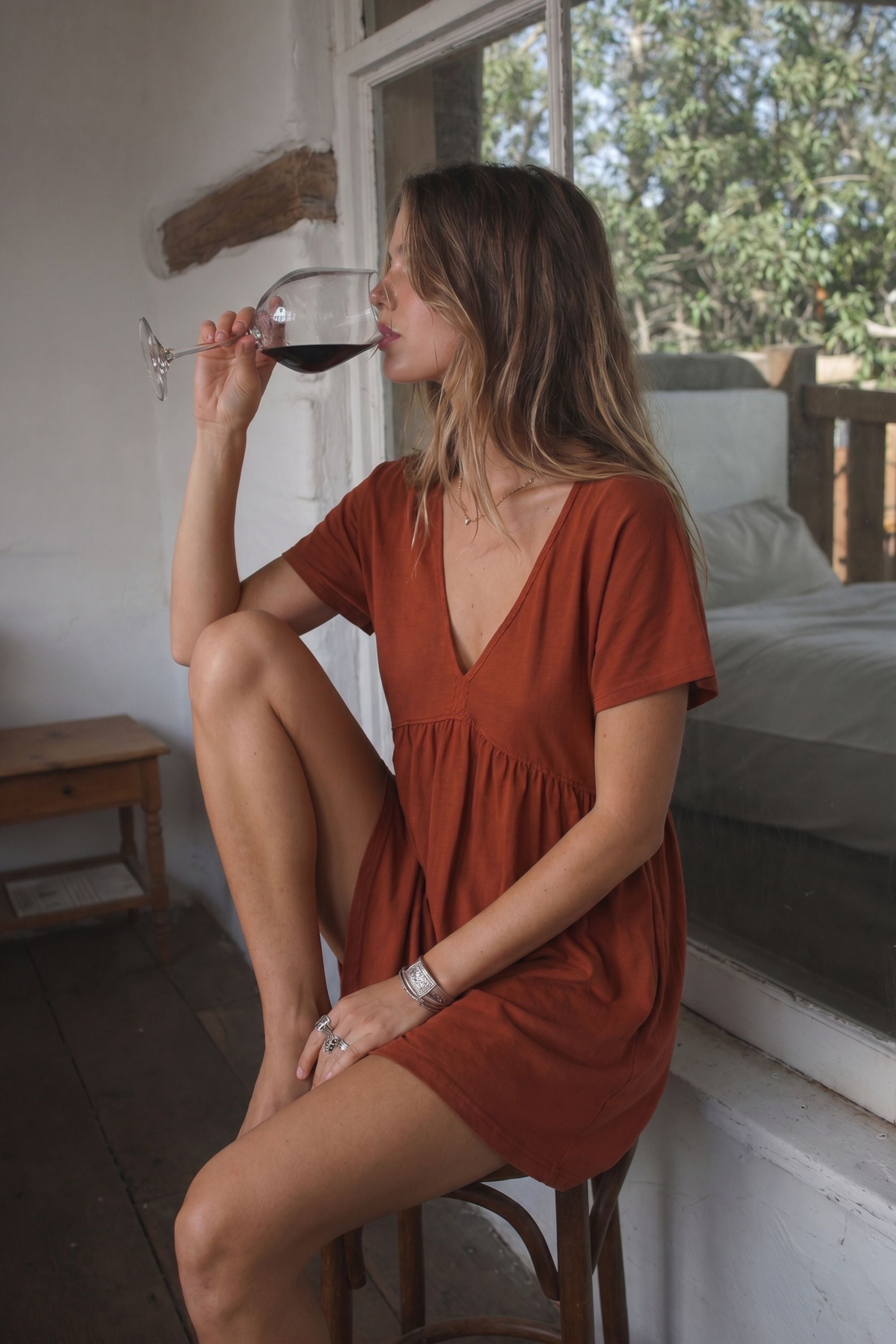Dress Jella Stonewashed Rouge