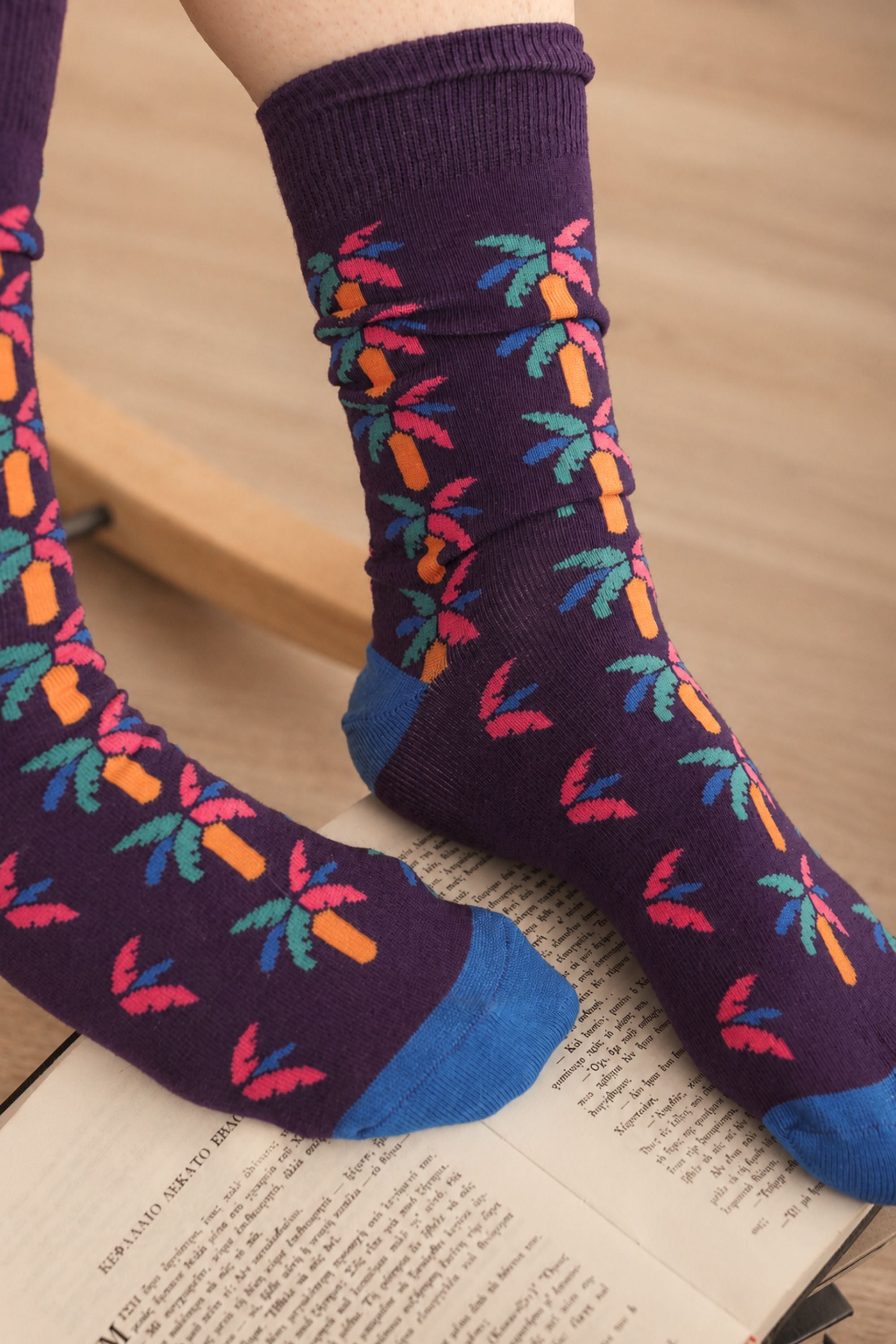 Socks Palms Purple
