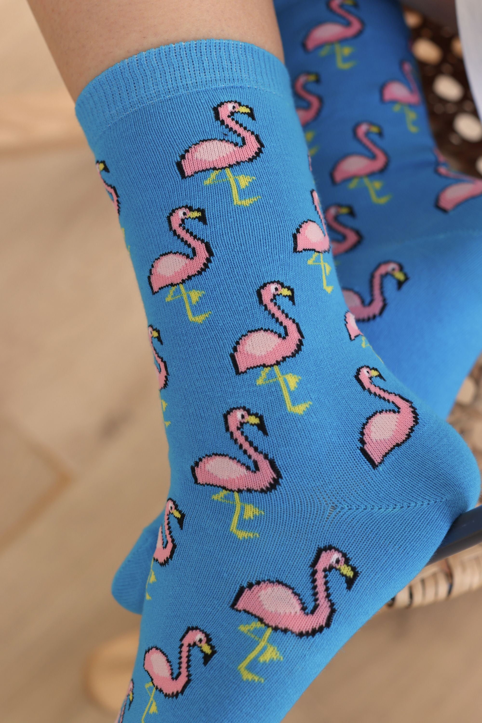 Socks Flamingos Blue