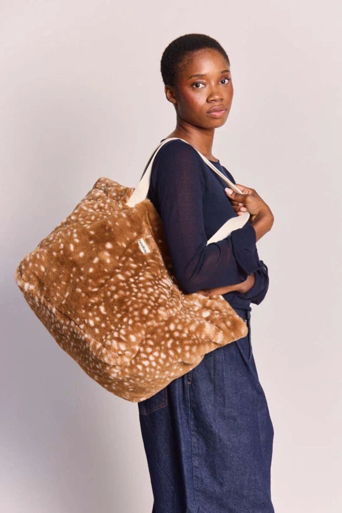 Tote Bag Claude Faux Fur Canelle
