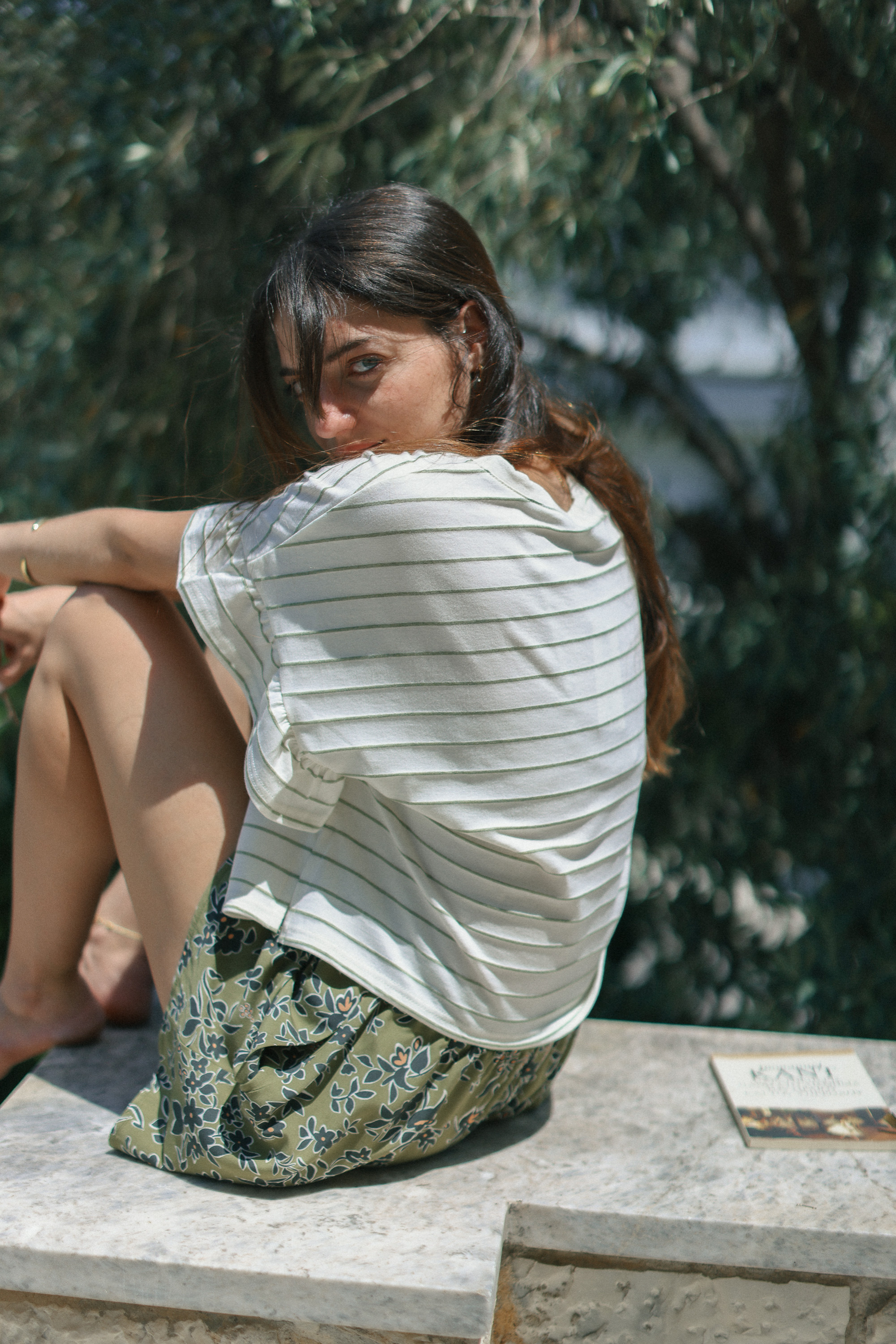 Top Rosienne Oliv Streifen