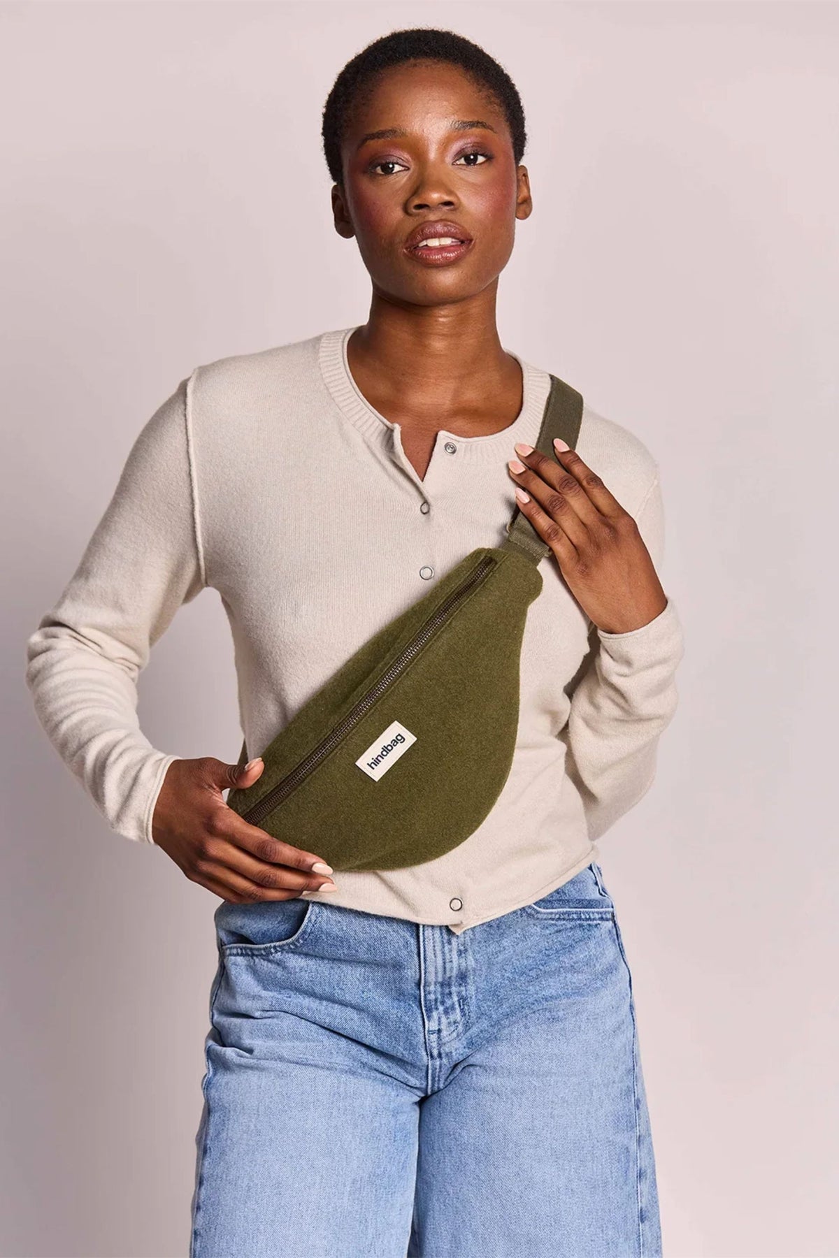 Bum Bag Olivia Khaki Wool Effect