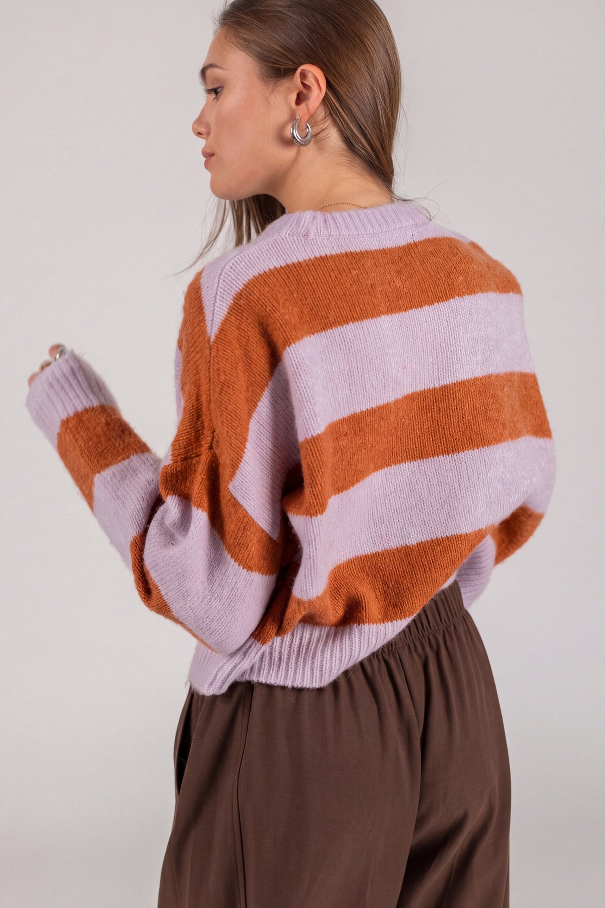 Knit Sweater Aletta Lilac Stripes