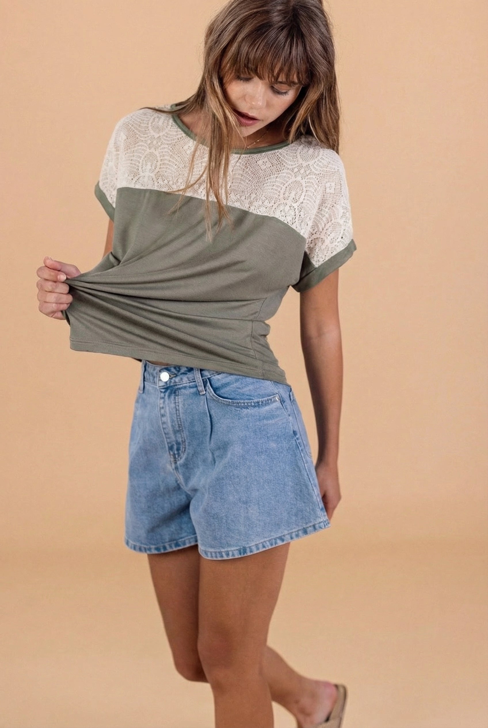 Top Cutiepie Khaki
