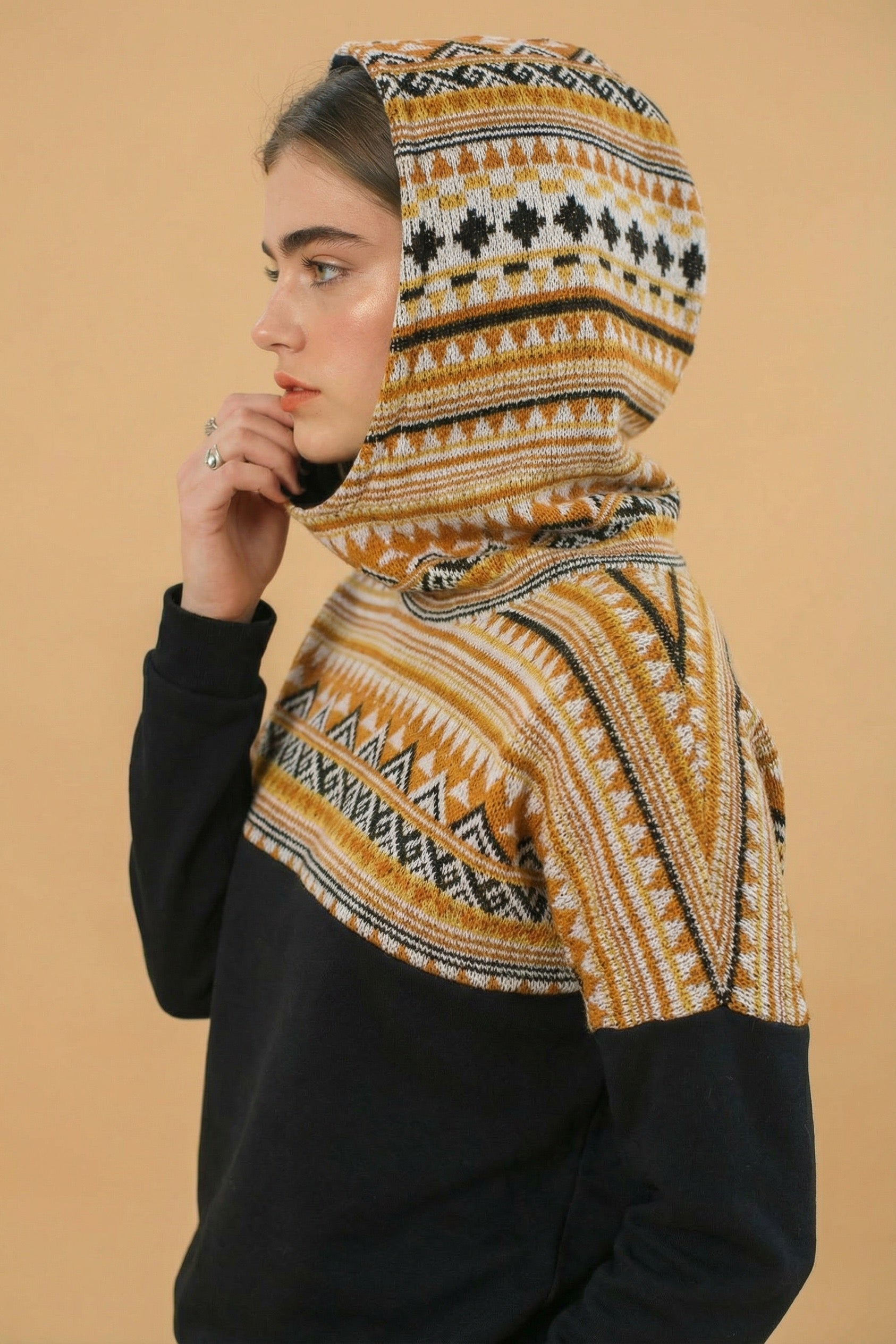 Hoodie to go Schwarz Peruvian