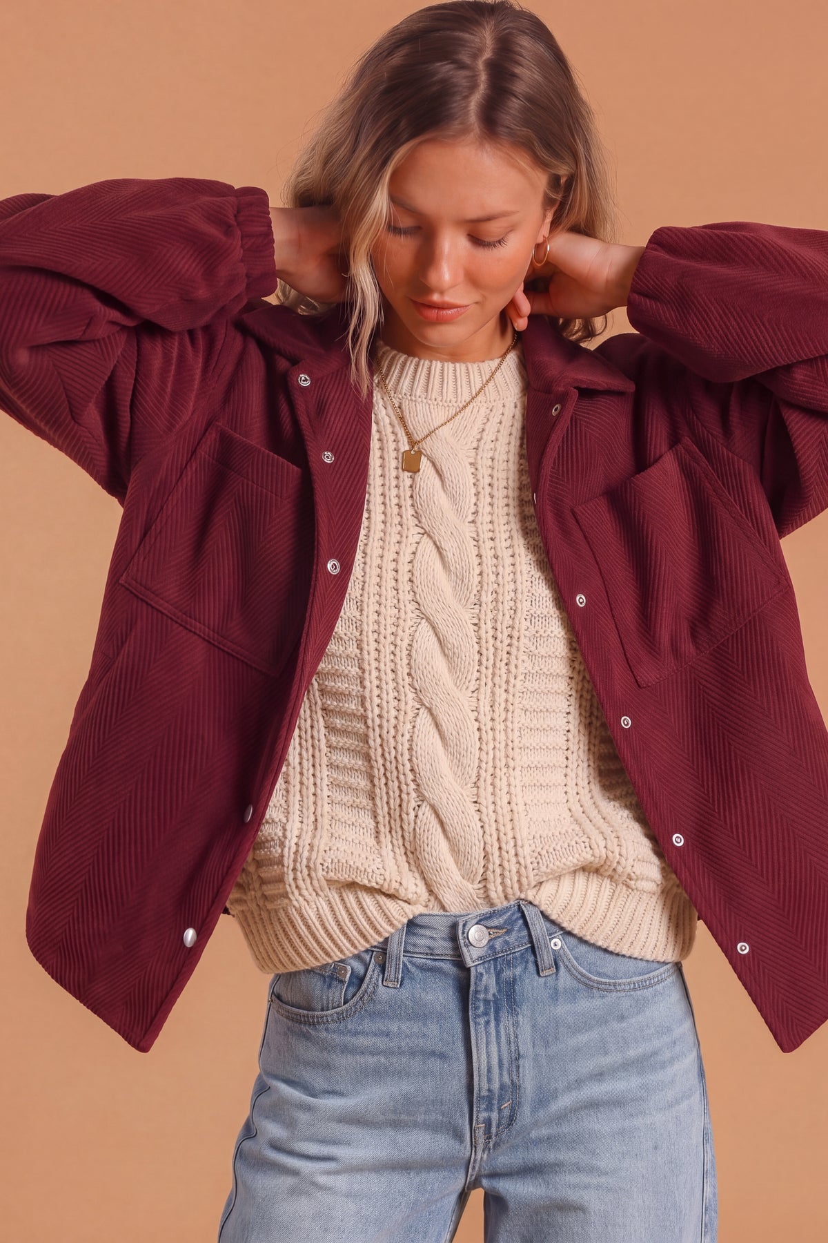 Jacket Kimi Burgundy Herringbone