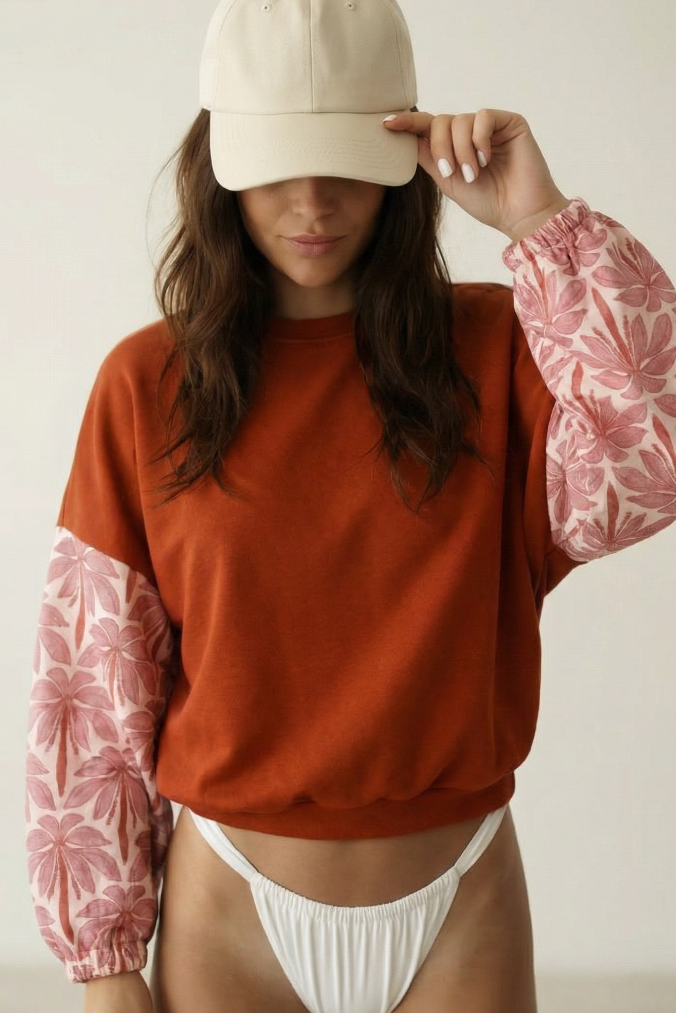 Sweater Maelis Terracotta Rose Palms