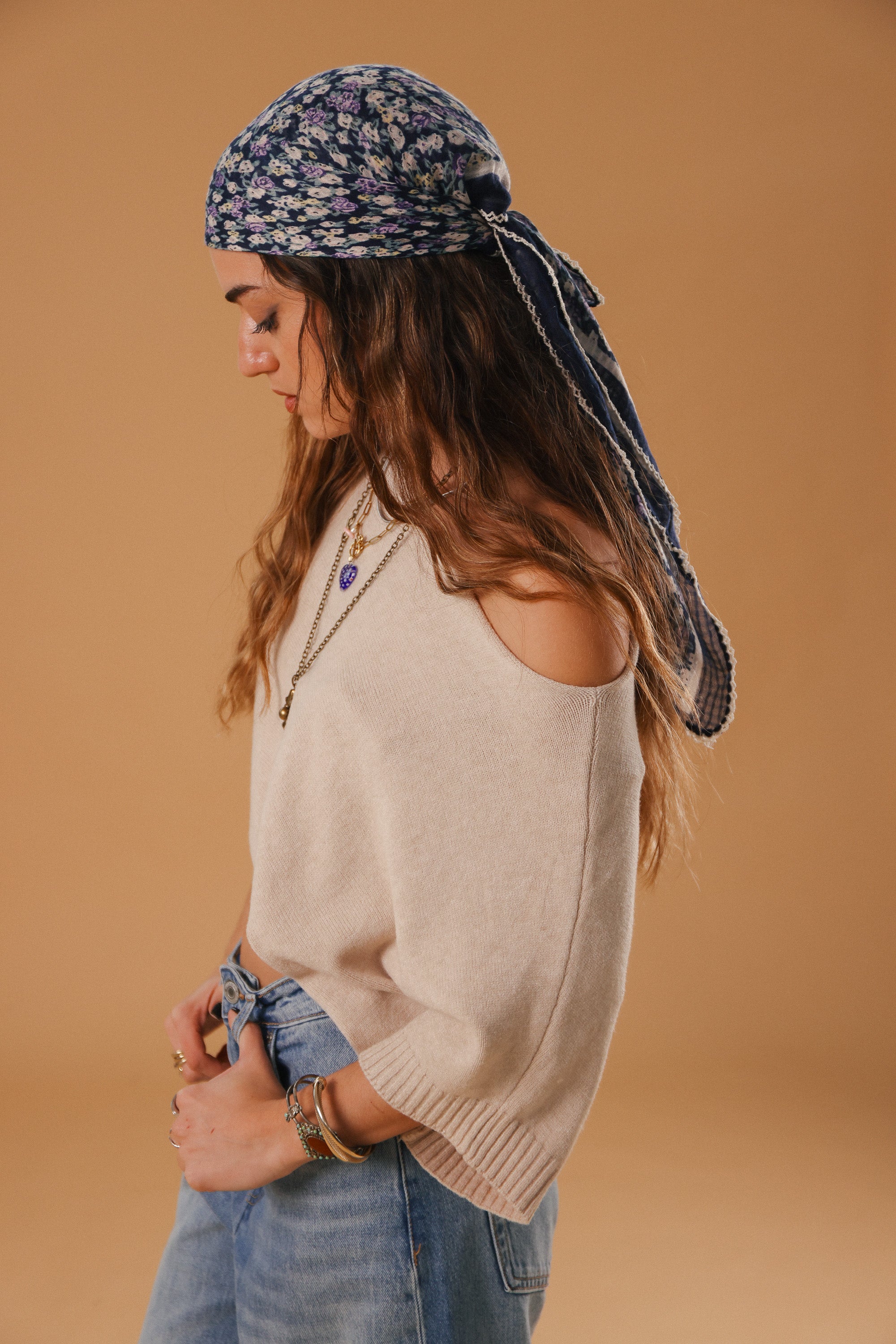 Shawl Whispering Lace Navy