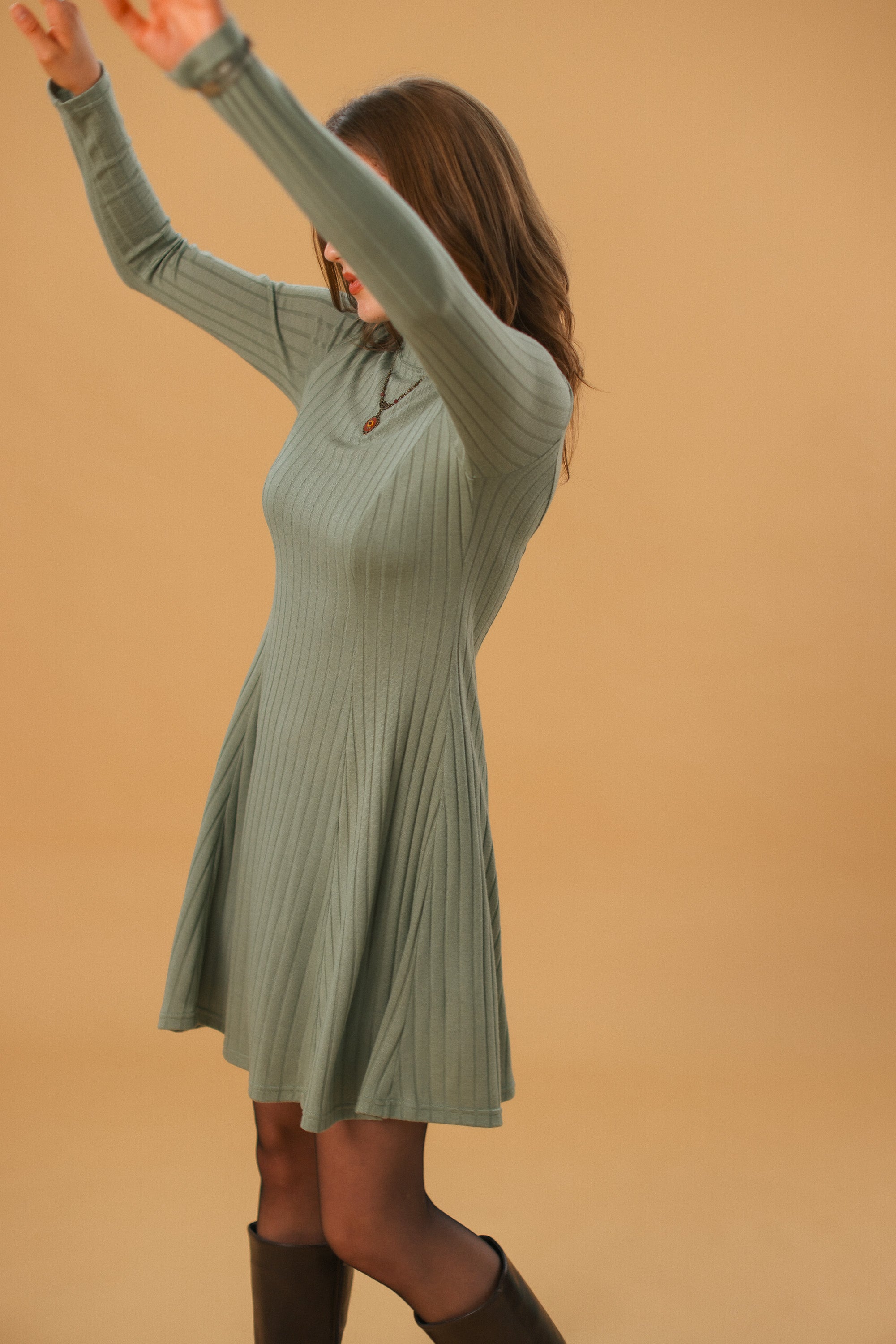 Dress Janette Ribb Olive