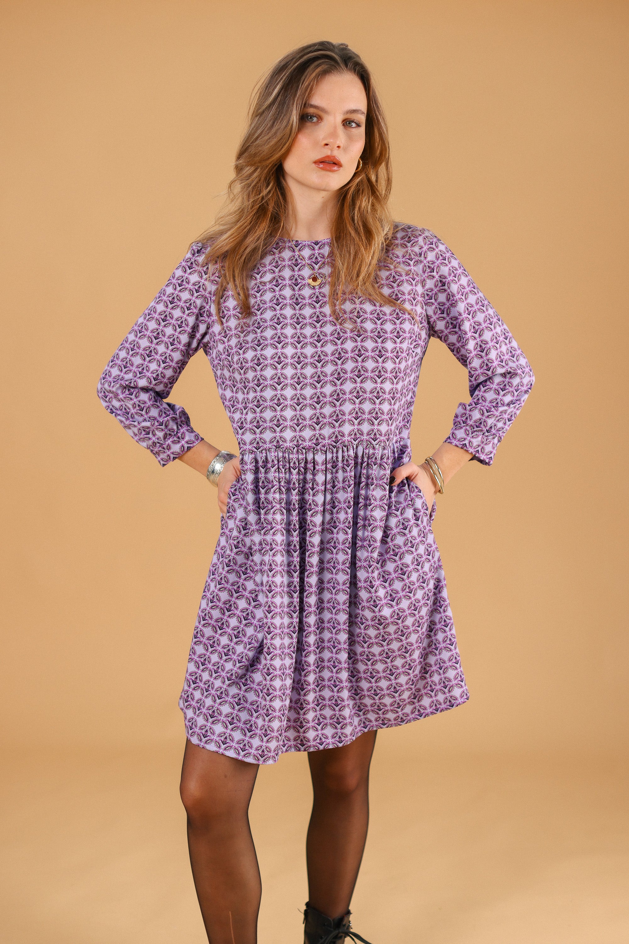 Dress Naria Lilac Tiles