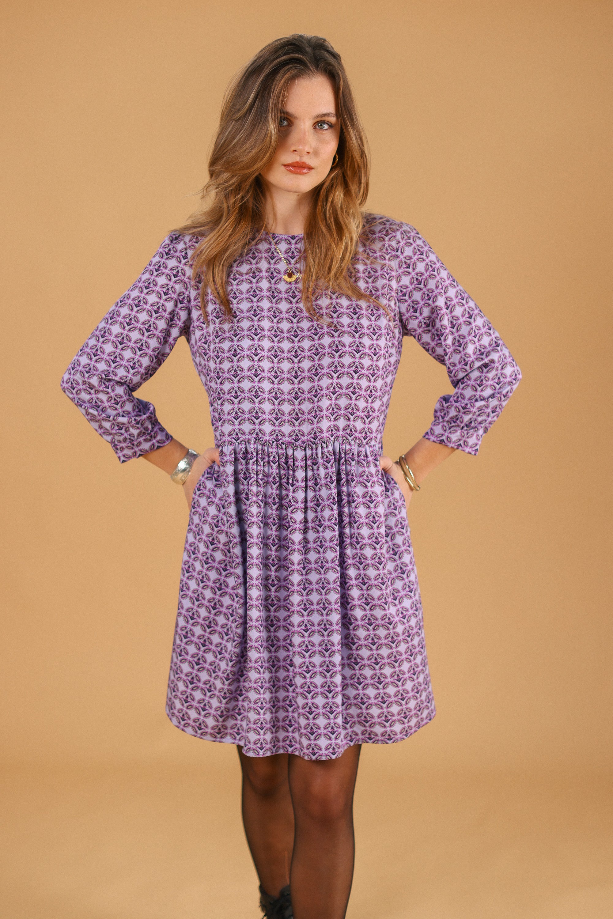 Dress Naria Lilac Tiles