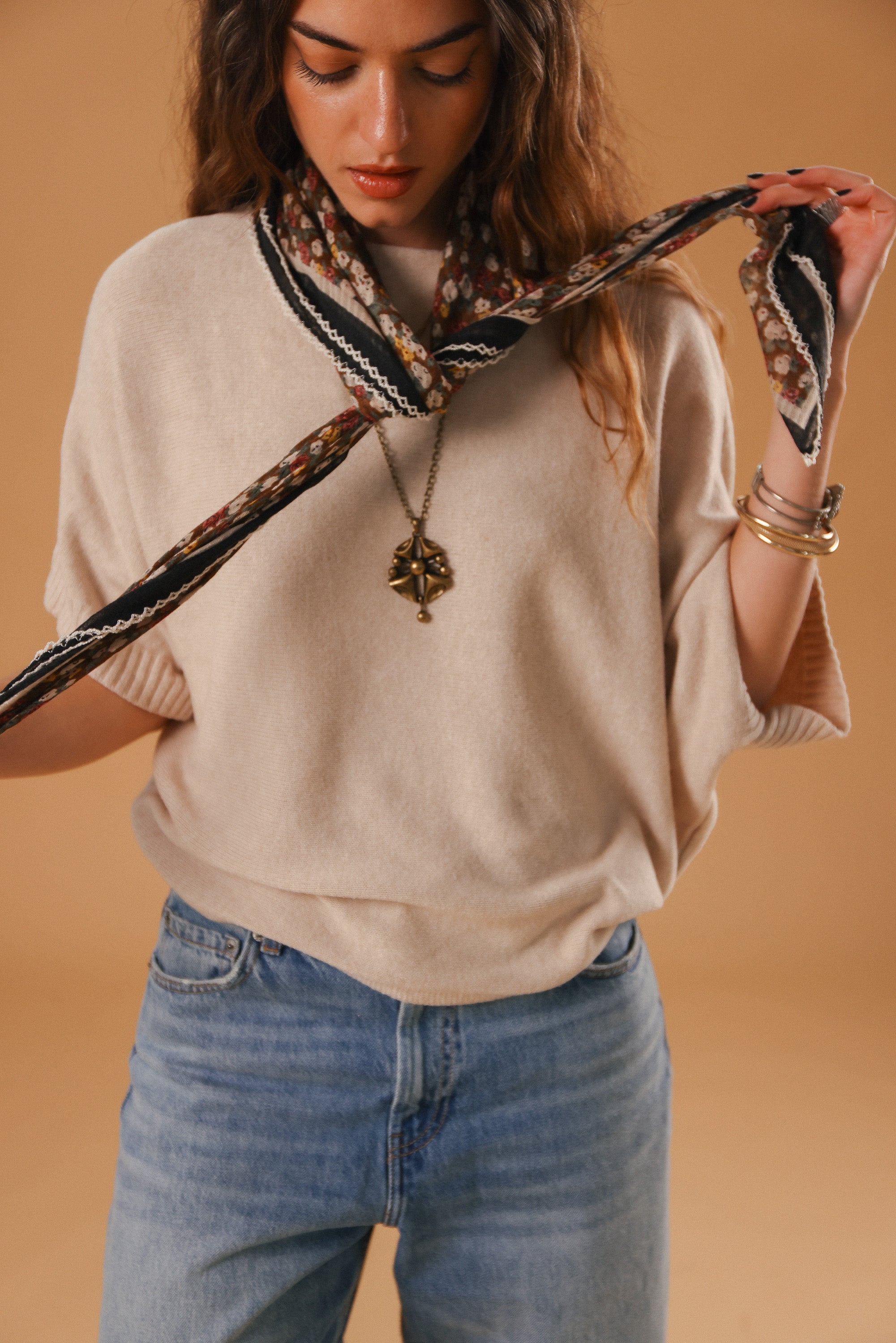 Shawl Whispering Lace Brown