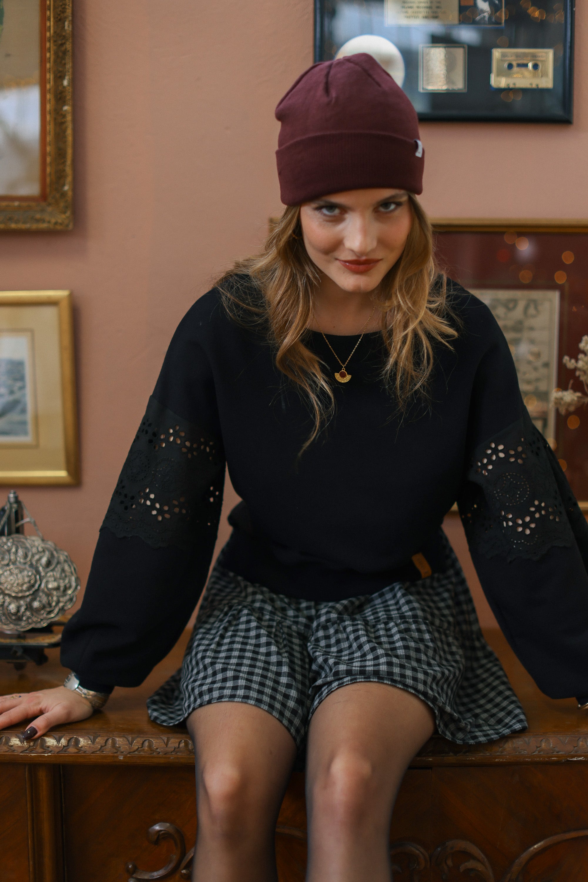 Sweater Caelia Black Lace