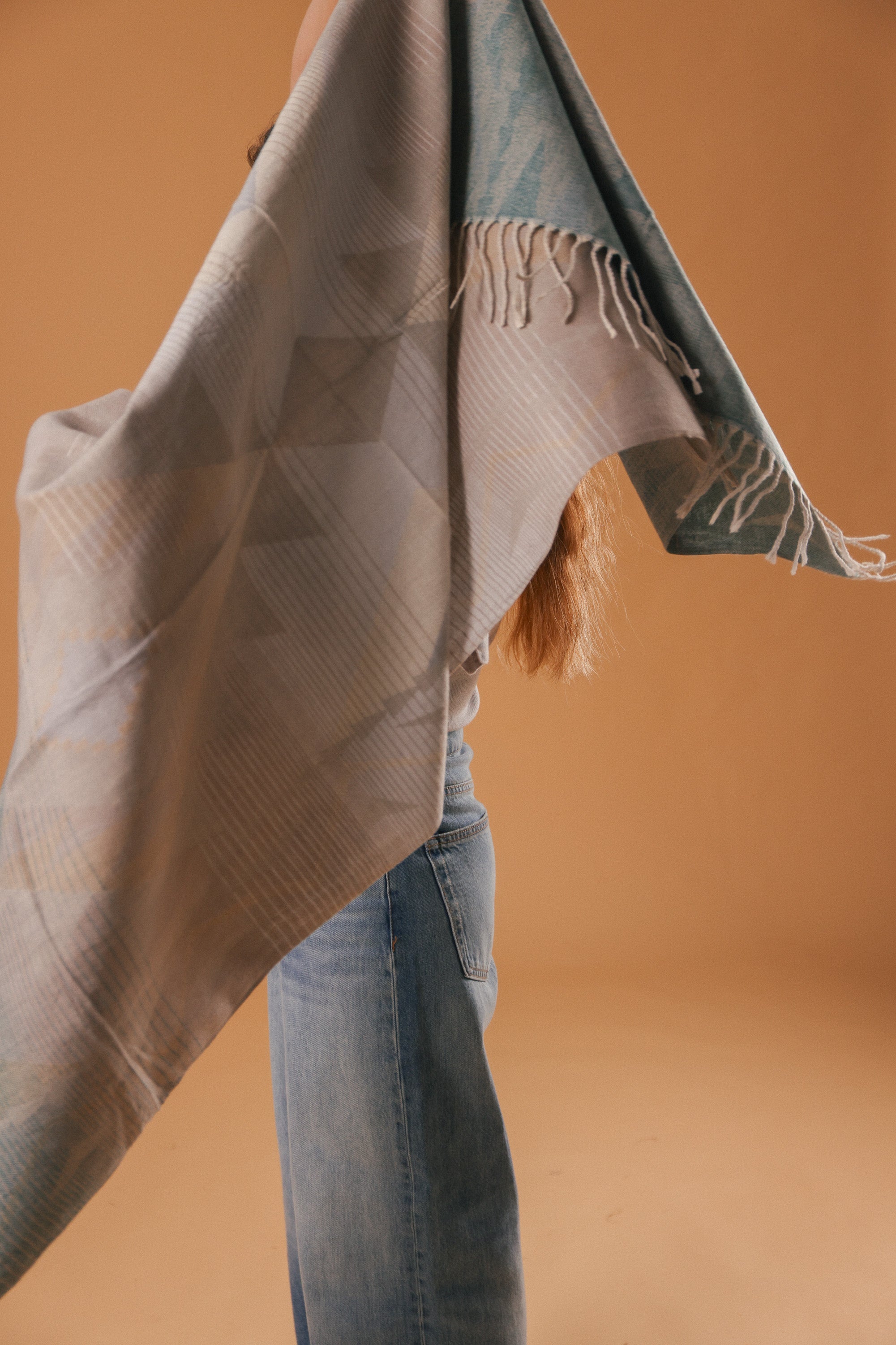 Scarf Auravine Green-Beige