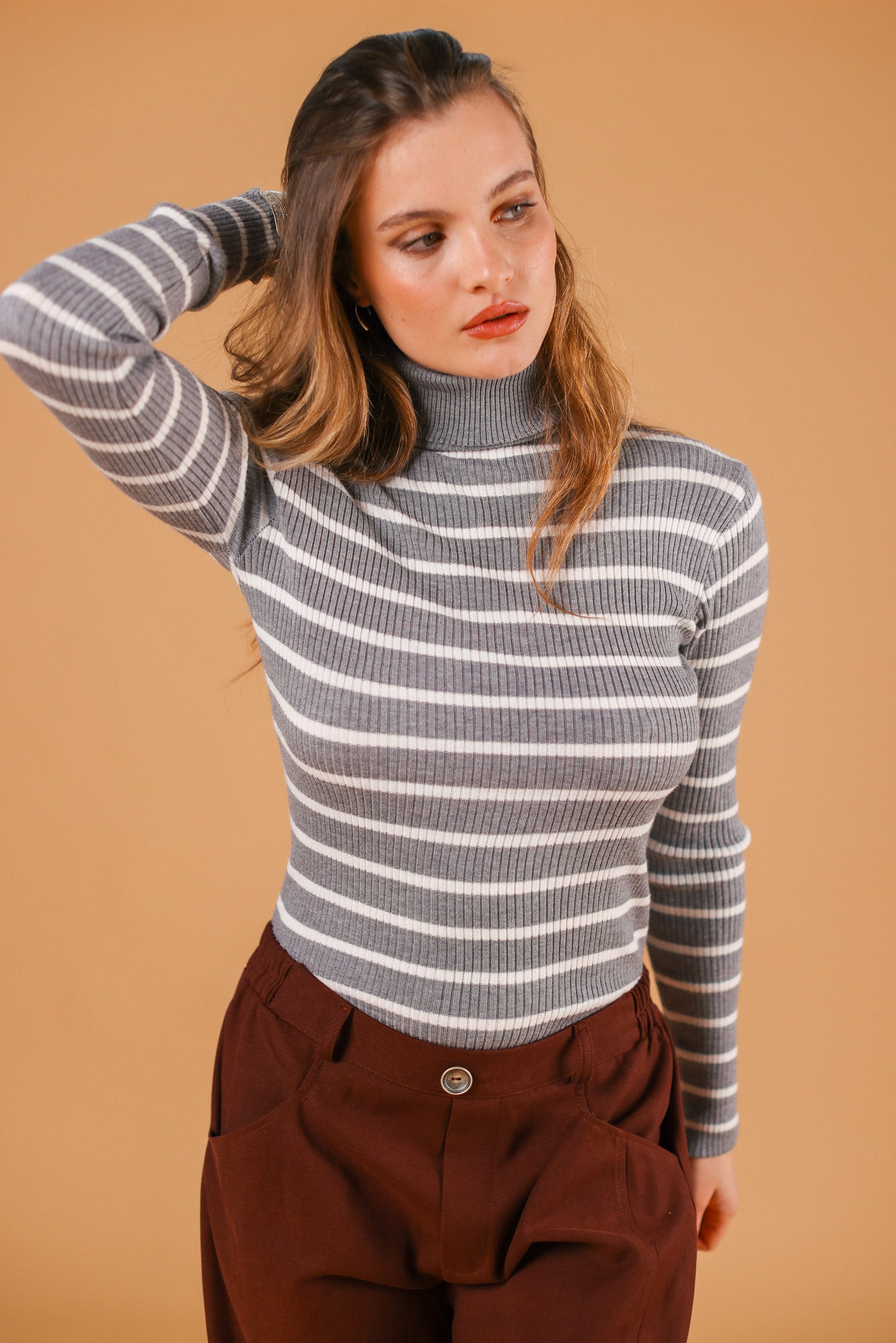 Knit Top Jesap Grey Stripes