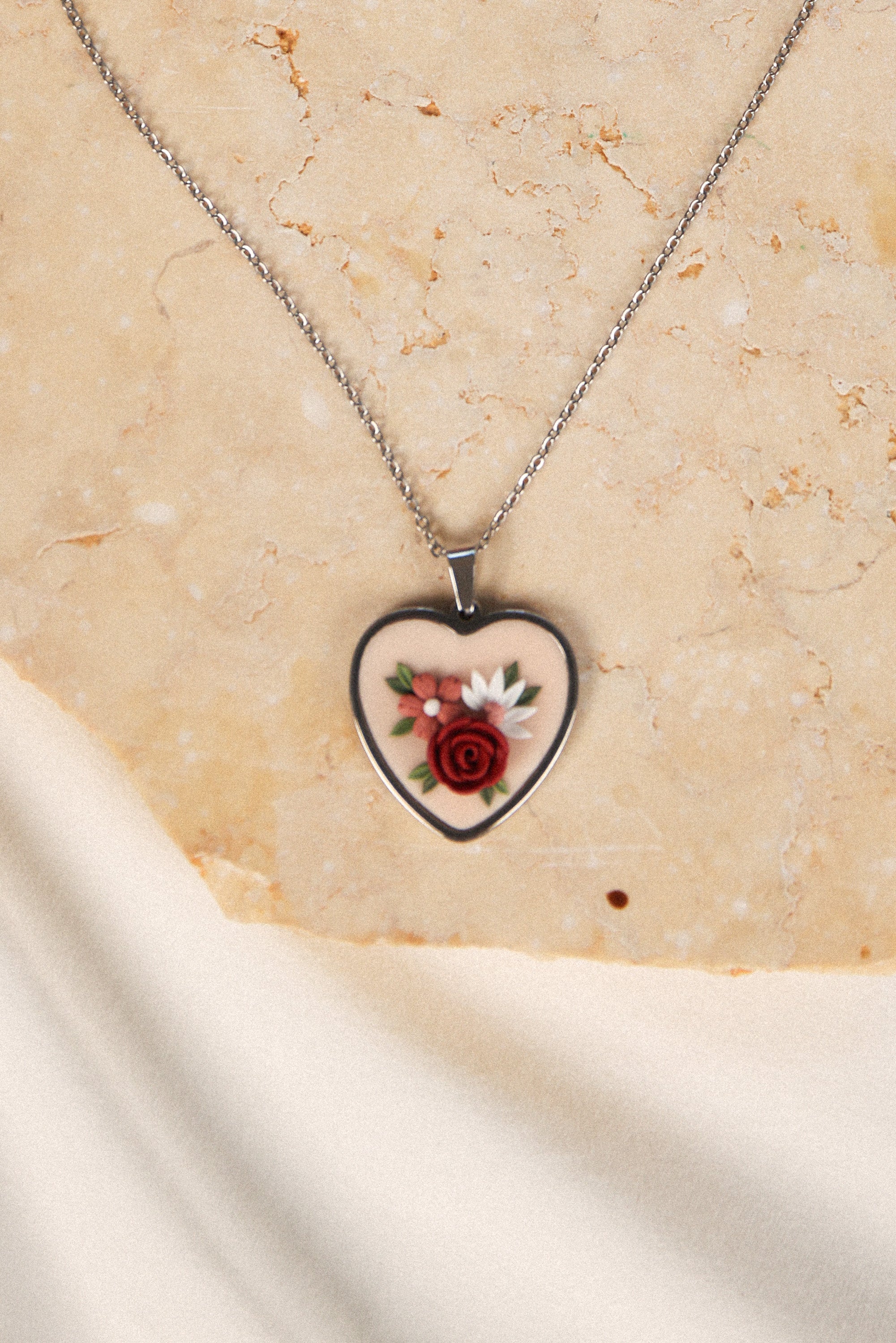 Necklace Hearts and Roses