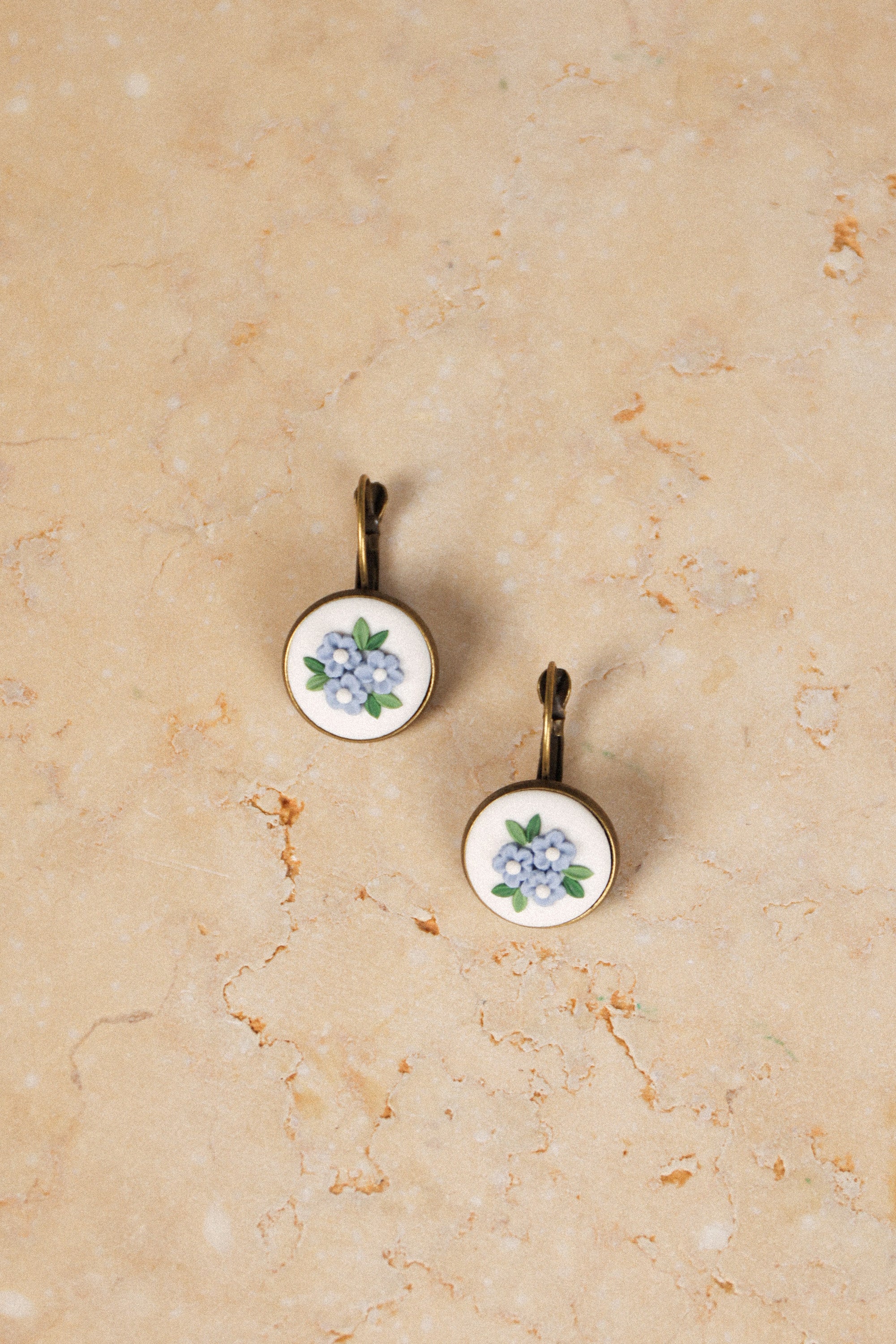 Earrings Blossoms Light Blue