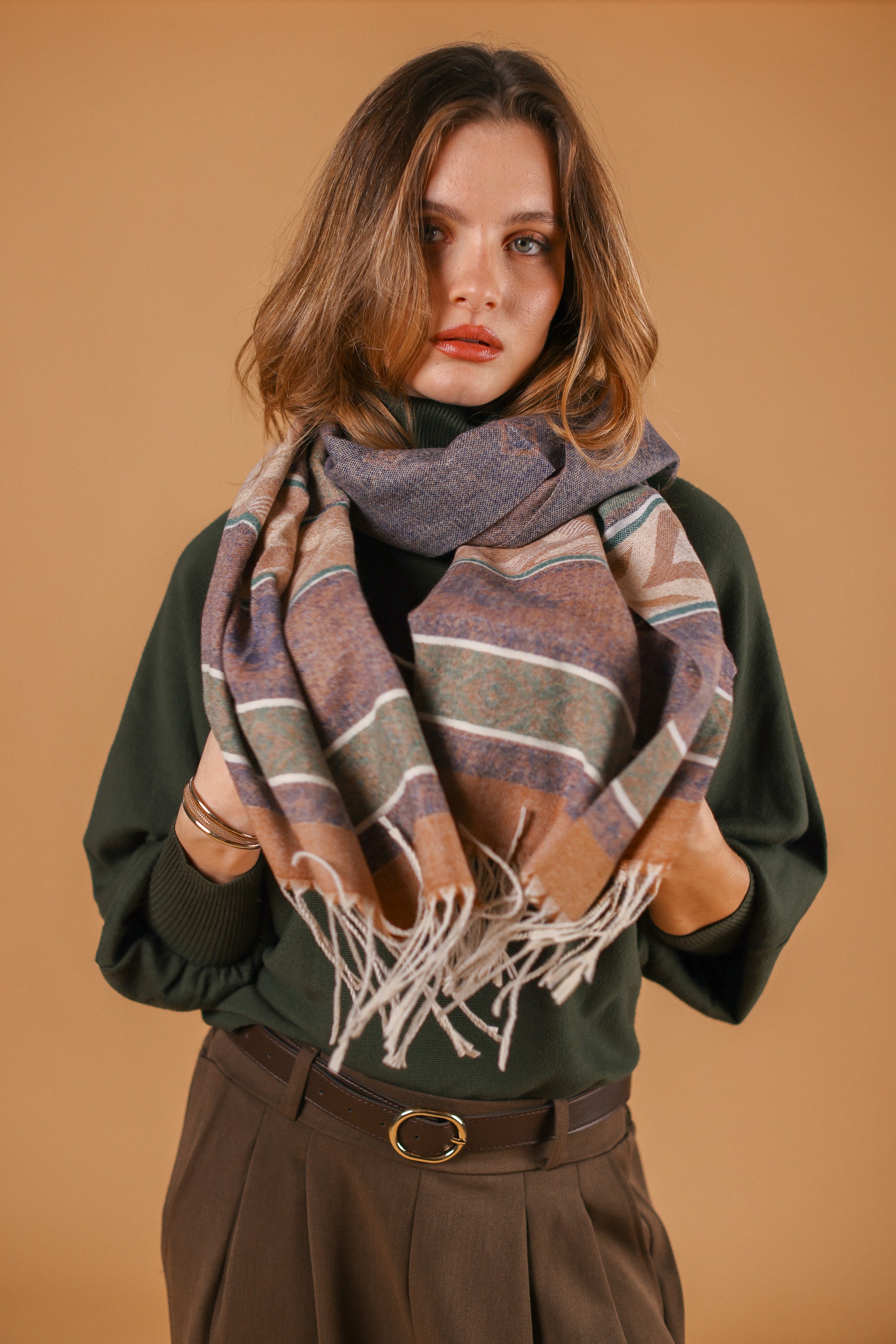 Scarf Zelia Brown Green