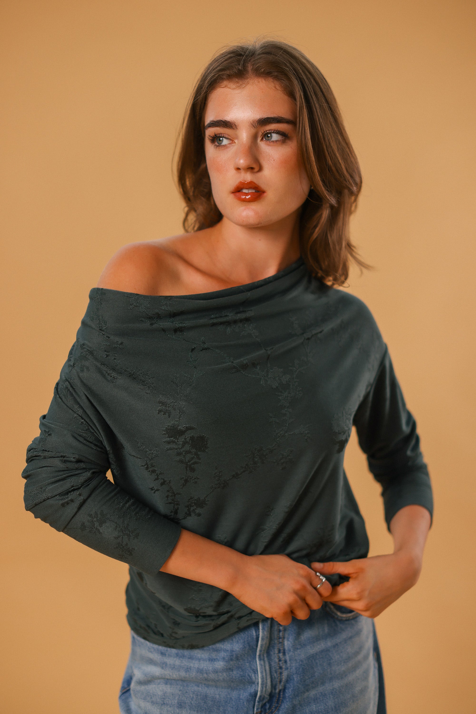 Top Anya Dusty Petrol