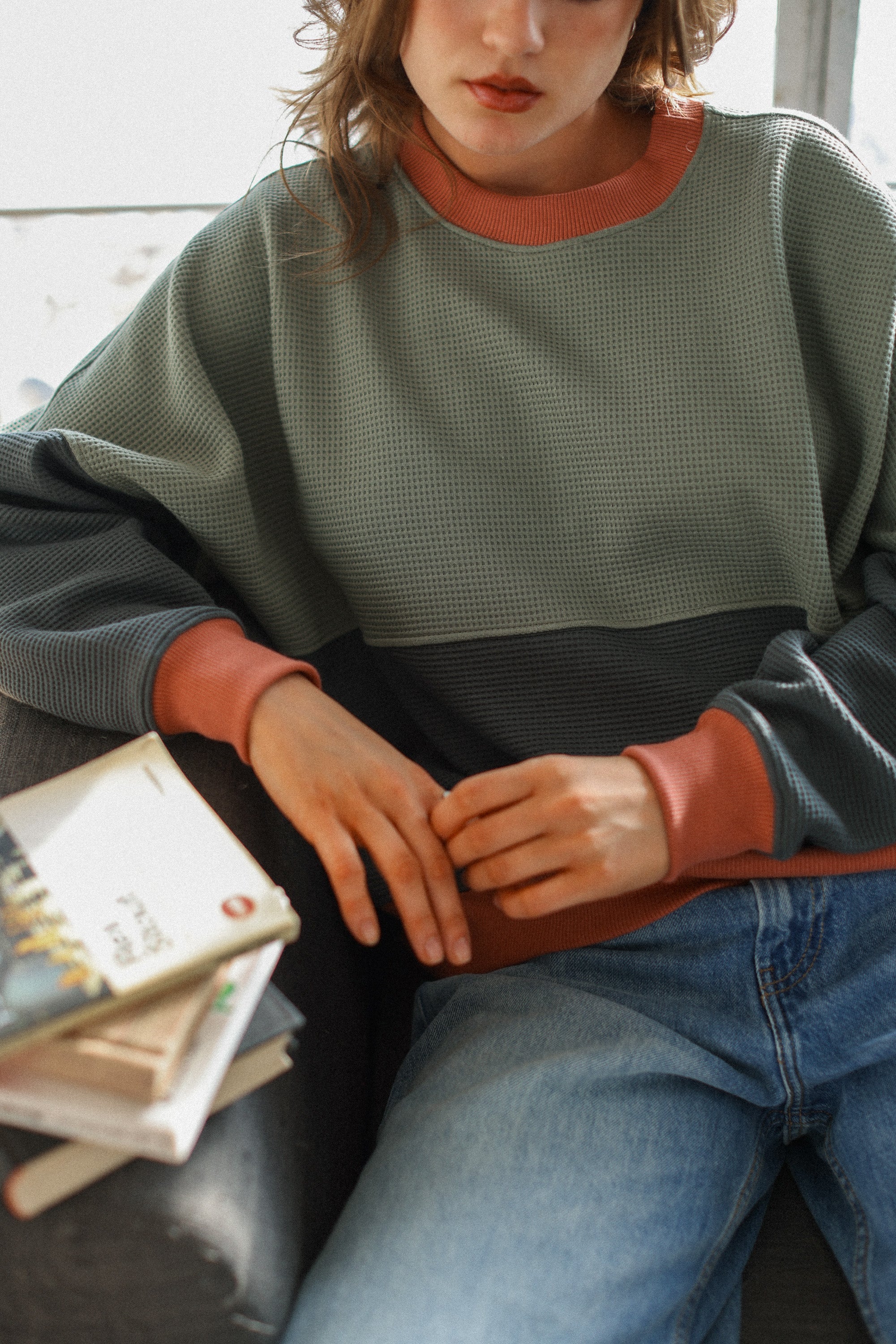 Sweater Aldina Sage-Petrol